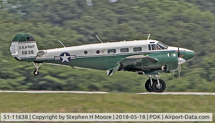 51-11638, 1952 Beech C-45H Expeditor C/N AF-195, Photographs of Warbird 1 LLC’s Beech C-45H Expeditor , taken 19 May 2018 at the Good Neighbor Day Airshow at Peachtree-DeKalb Airport in Chamblee, Georgia, USA.