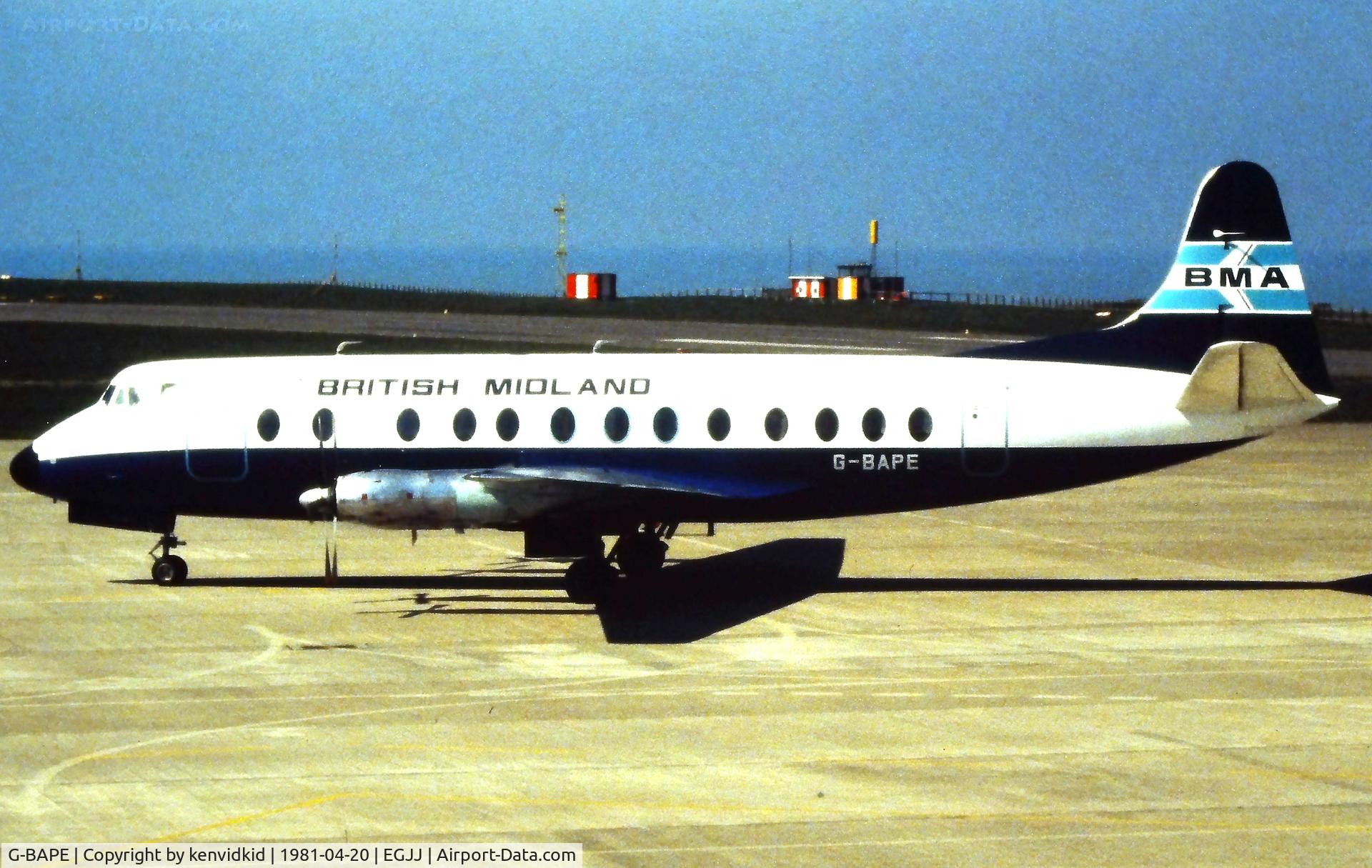 G-BAPE, 1959 Vickers Viscount 814 C/N 341, At Jersey C.I.