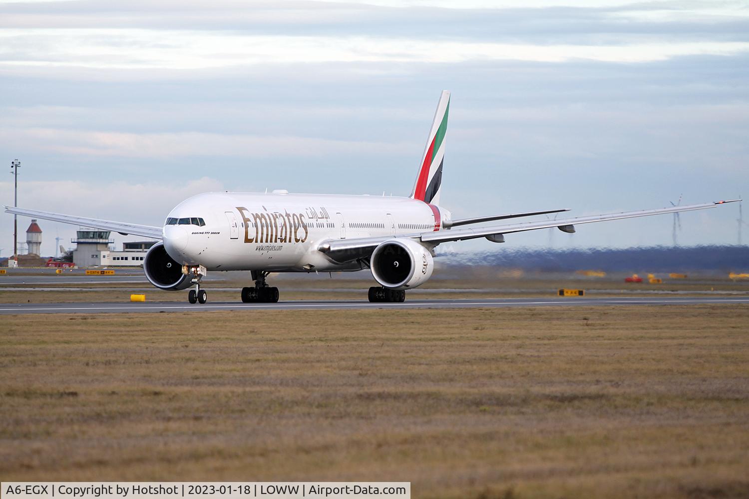 A6-EGX, 2012 Boeing 777-31H/ER C/N 35602, Rolling on runway 29
