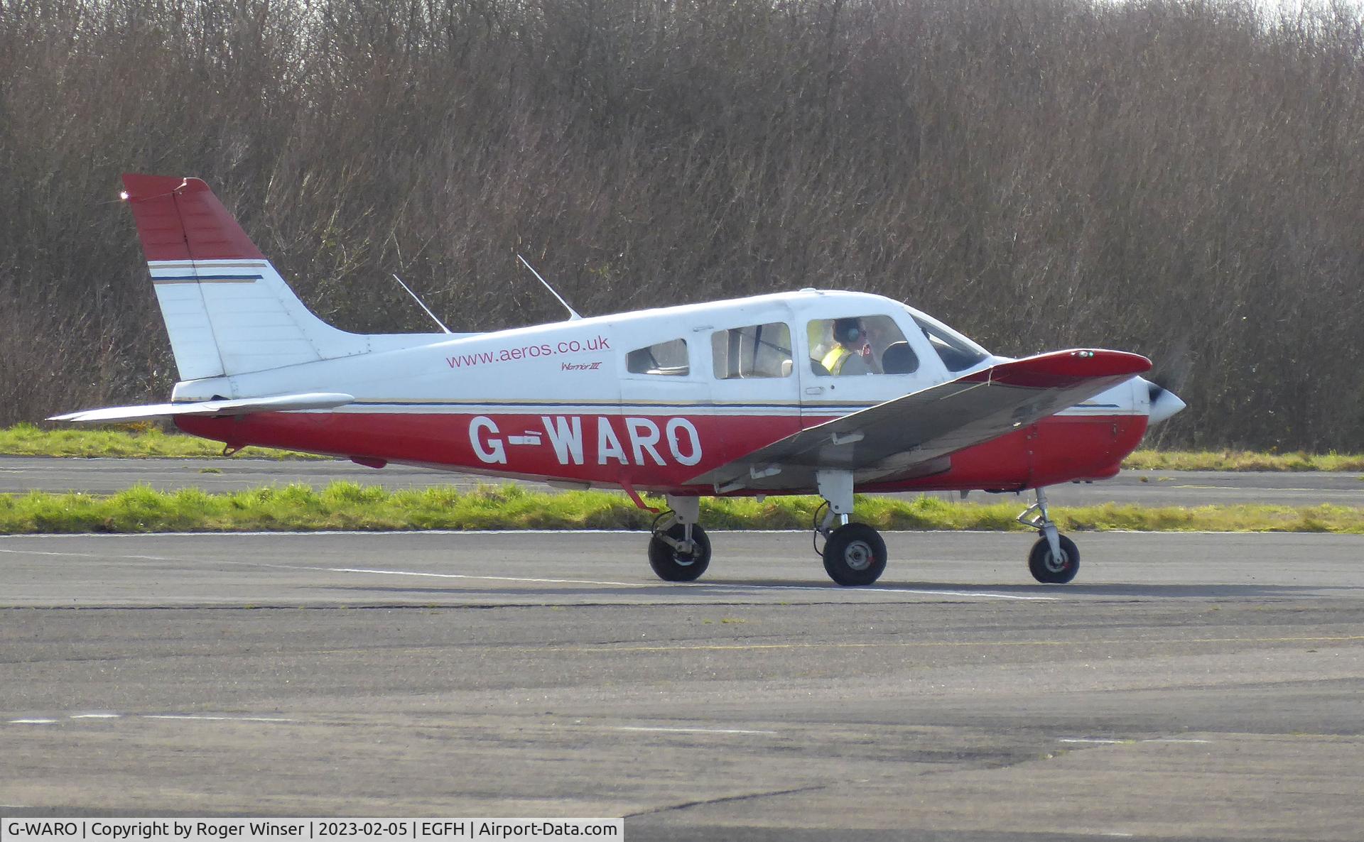 G-WARO, 1997 Piper PA-28-161 Cherokee Warrior III C/N 28-42015, Visiting aircraft operated by Aeros Flight Training.
