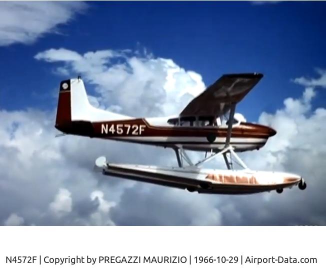 N4572F, 1966 Cessna A185E Skywagon 185 C/N 185-1079, This 60 year old Seaplane Amphibious (retractable gear in EDO pontoon)
was in TV Series 