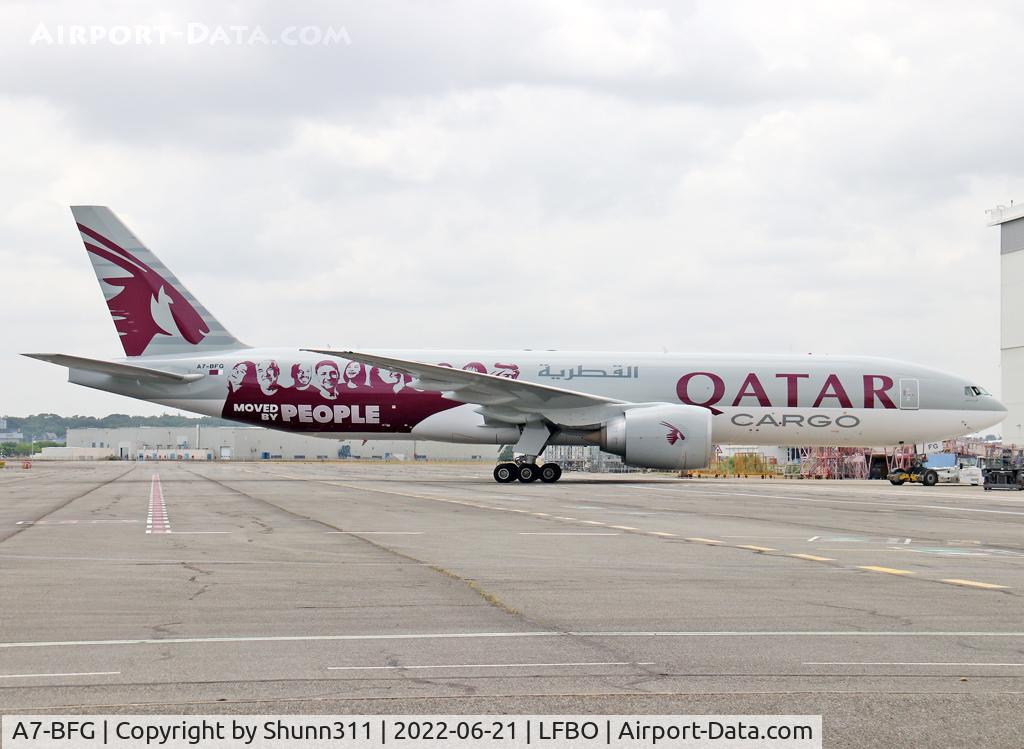 A7-BFG, 2014 Boeing 777-FDZ C/N 42299, Freshly painted with special 'Moved by People' c/s