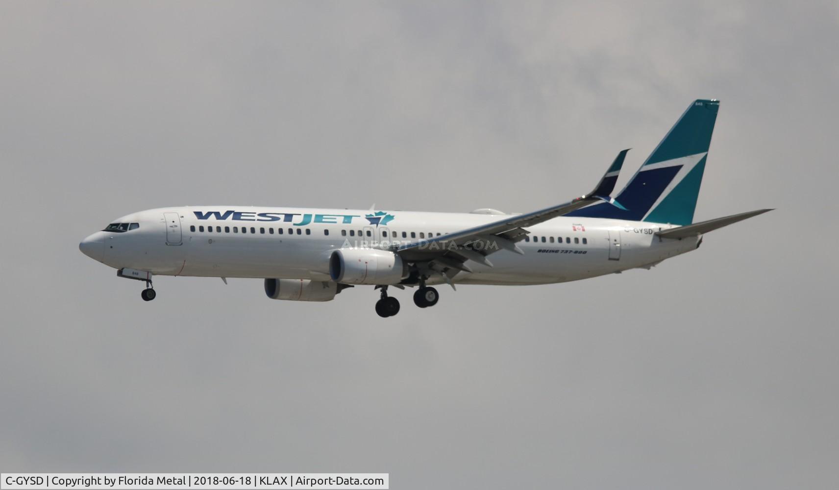 C-GYSD, 2016 Boeing 737-8CT C/N 40837, WestJet 737-800 zx