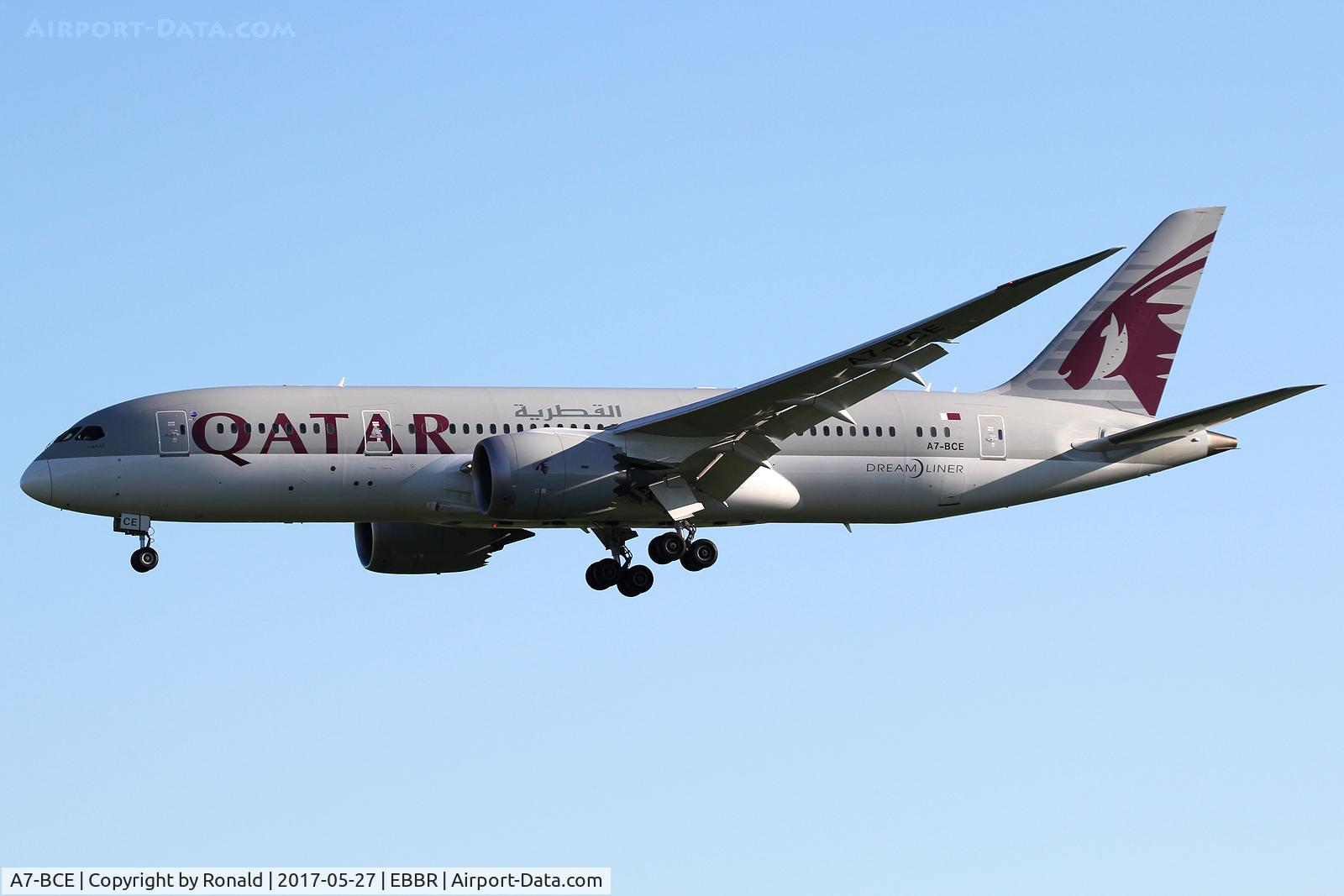 A7-BCE, 2013 Boeing 787-8 Dreamliner C/N 38323, at bru