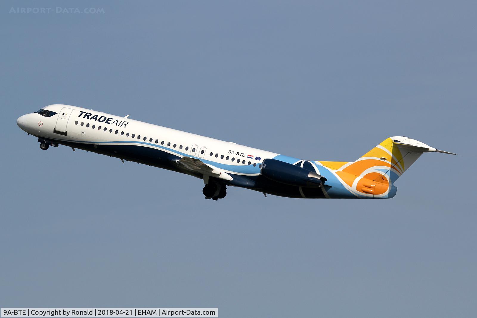 9A-BTE, 1992 Fokker 100 (F-28-0100) C/N 11416, at spl