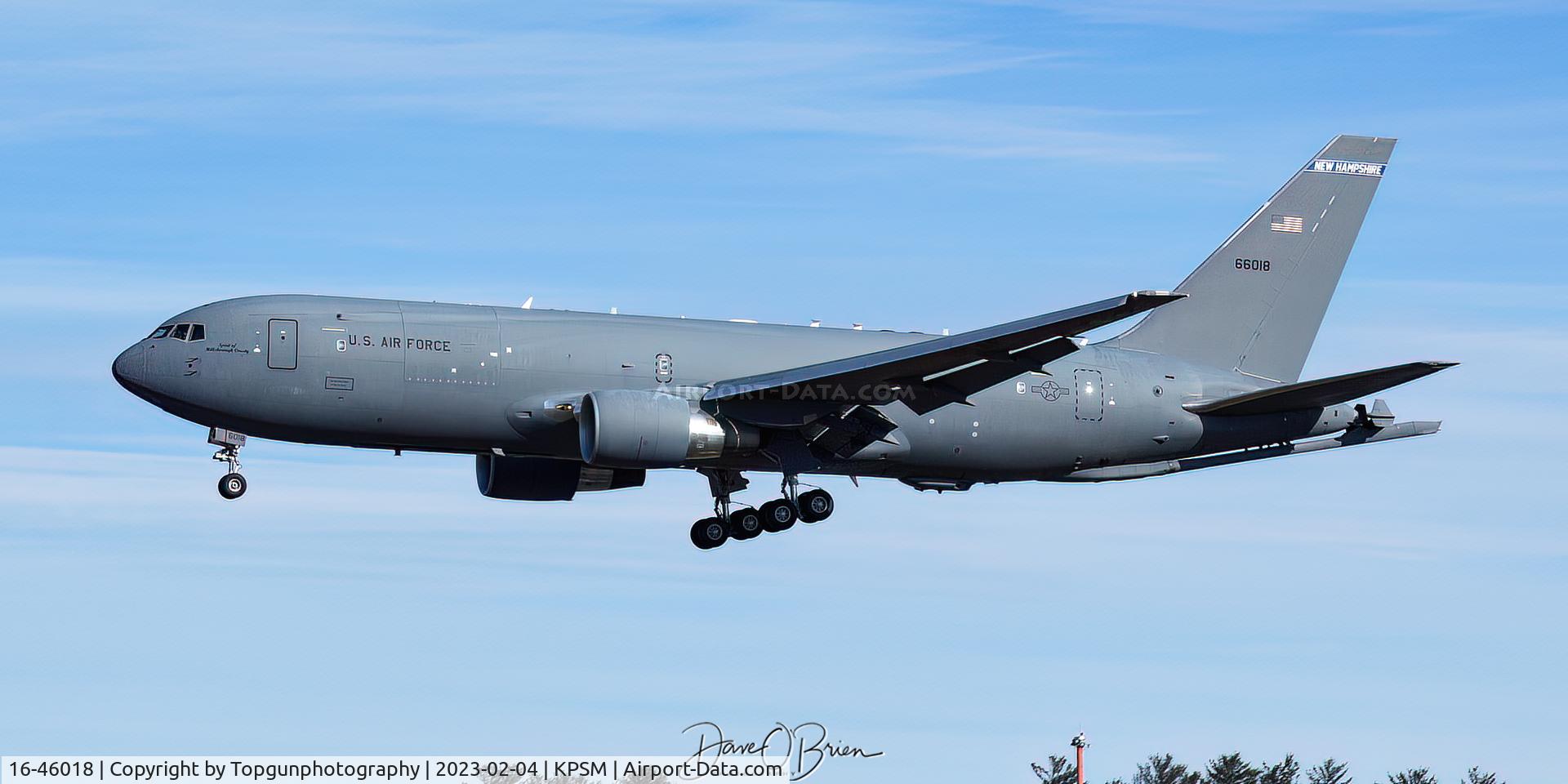 16-46018, 2016 Boeing KC-46A Pegasus C/N 34135, PACK83 returns from his sortie in northern NH