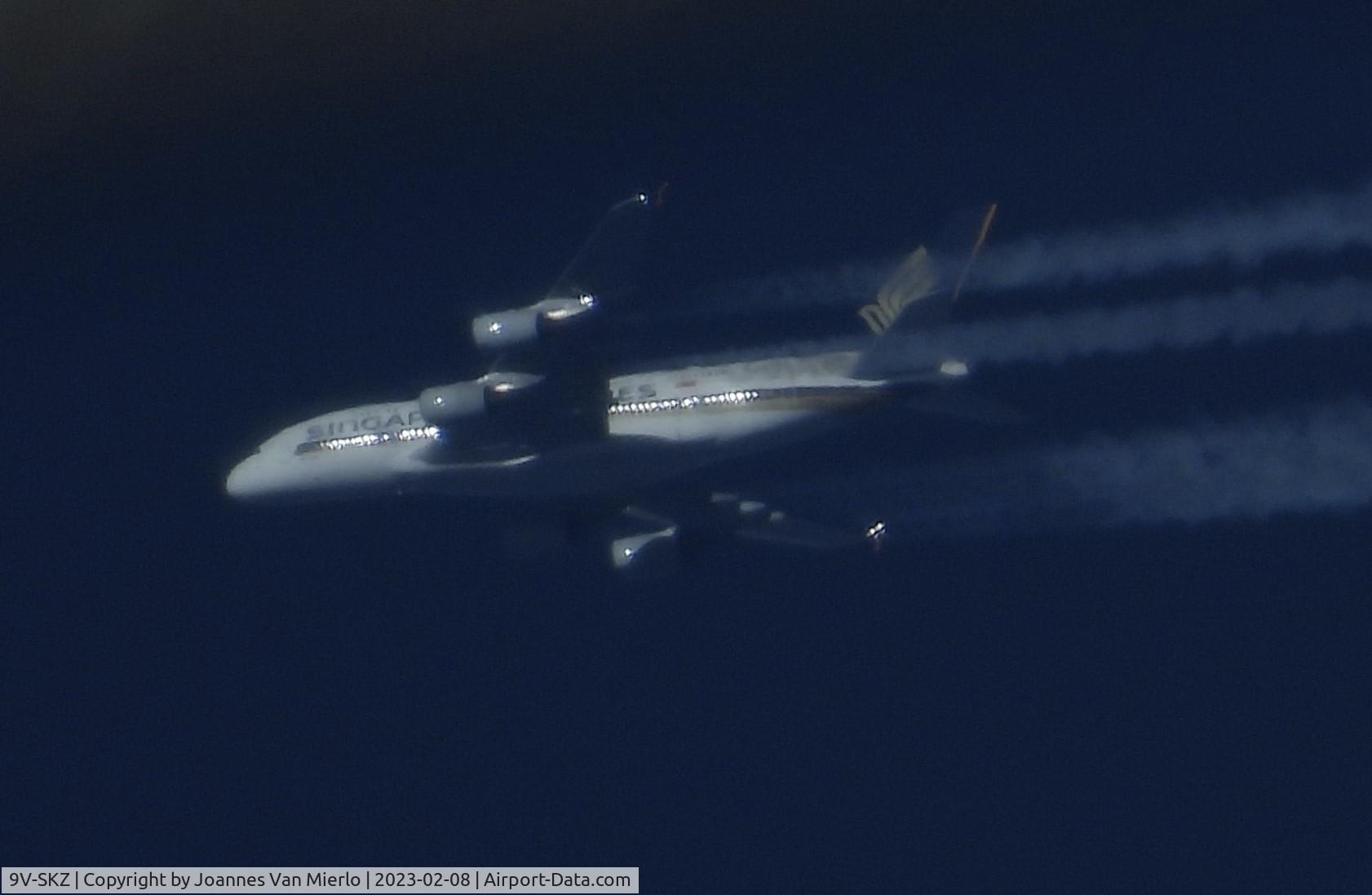 9V-SKZ, 2018 Airbus A380-841 C/N 255, SIN-LHR over Belgium