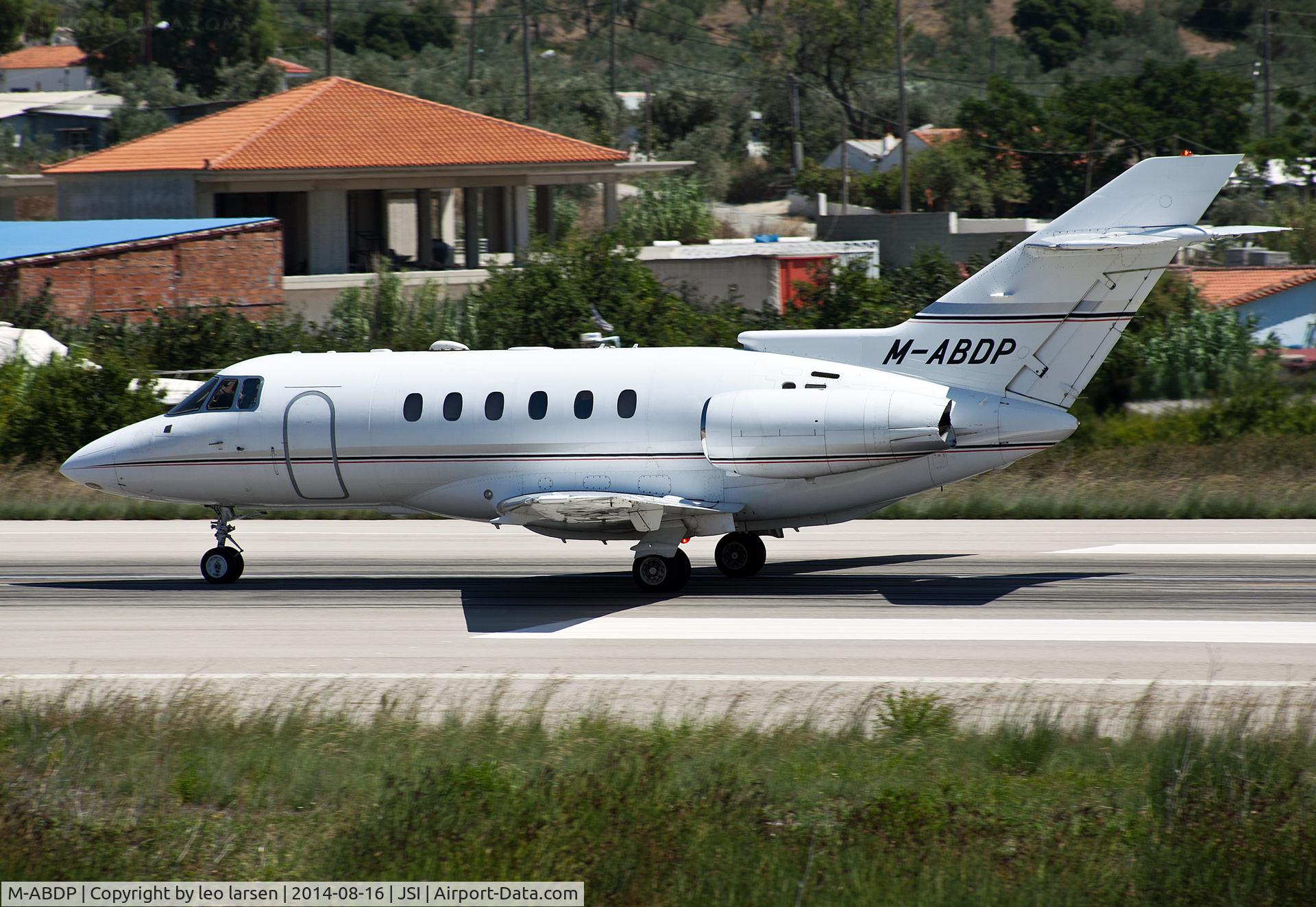 M-ABDP, 2003 Raytheon Hawker 800XP C/N 258609, Skiathos 16.8.2014