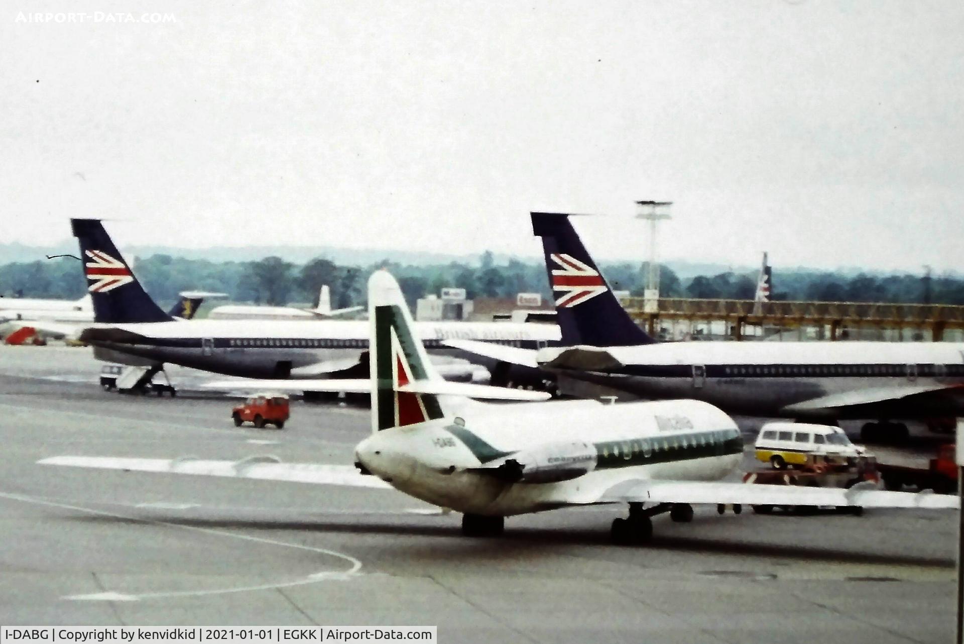 I-DABG, 1966 Sud Aviation SE-210 Caravelle VI-N C/N 205, At London Gatwick, early 1980's