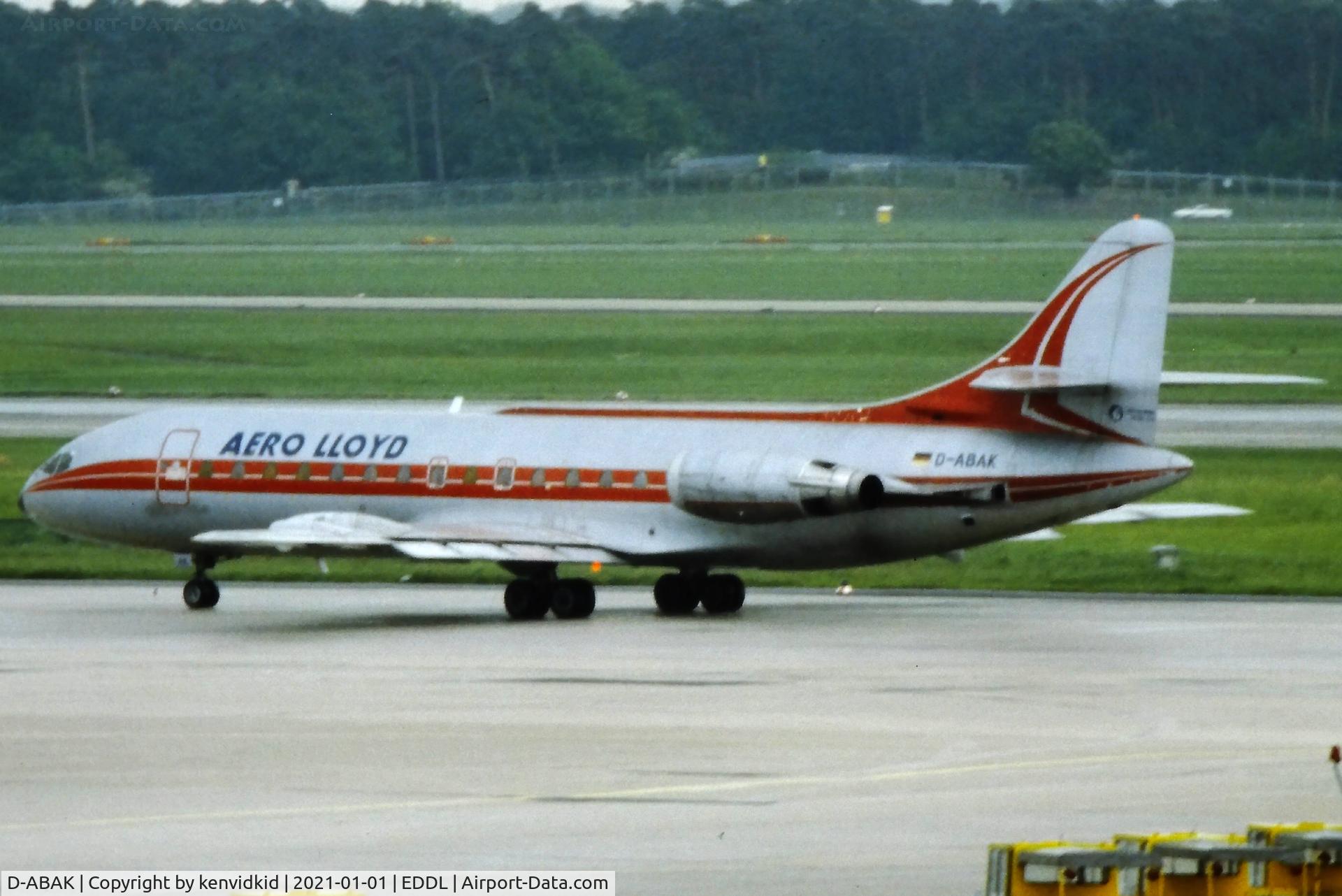 D-ABAK, 1967 Sud Aviation SE-210 Caravelle 10R C/N 232, At Dusseldorf early 1980's.