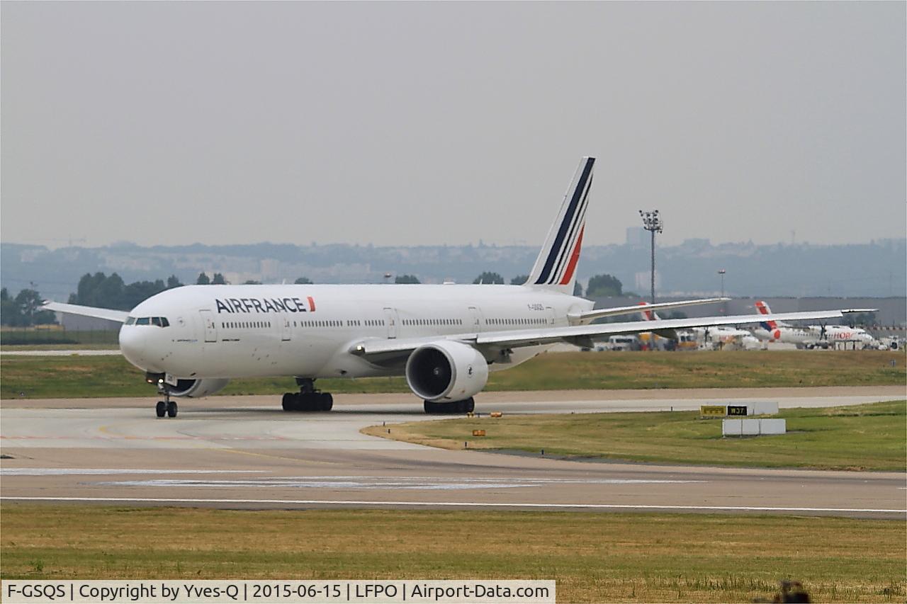 F-GSQS, 2007 Boeing 777-328/ER C/N 32962, Boeing 777-328 (ER), Holding point Rwy 08, Paris-Orly Airport (LFPO-ORY)