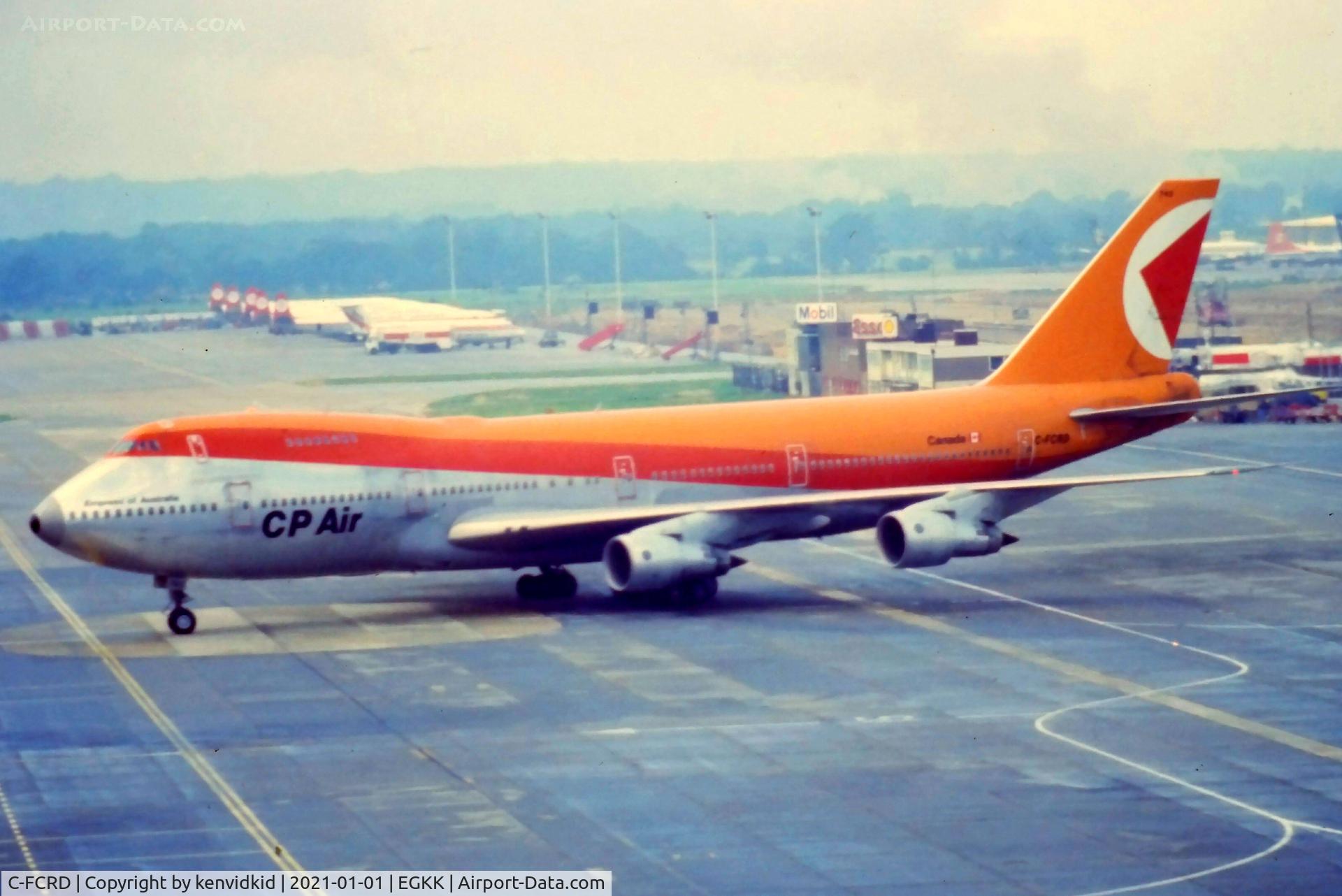 C-FCRD, 1974 Boeing 747-217B C/N 20927, At London Gatwick, early 1980's.