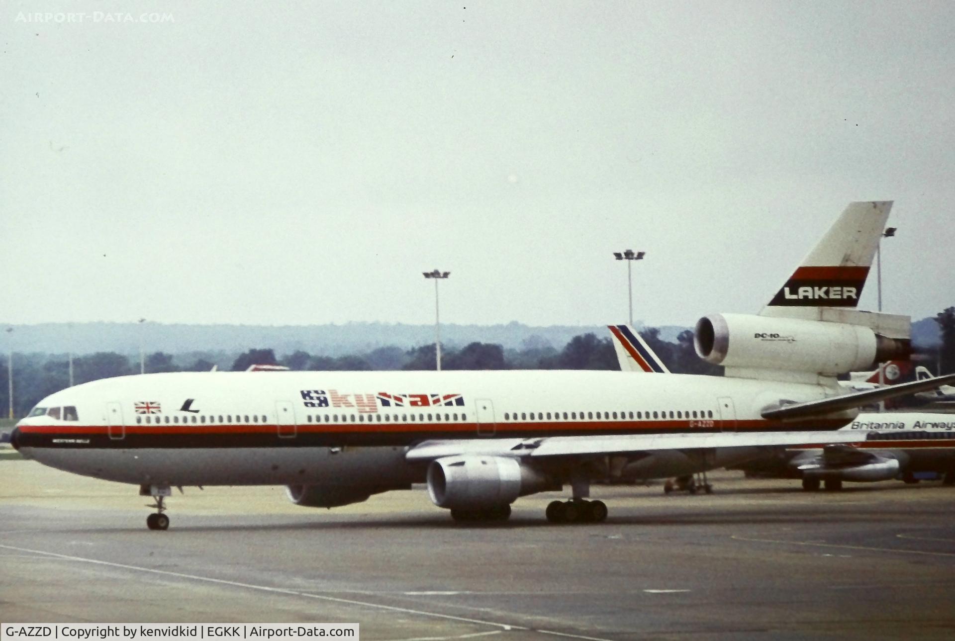 G-AZZD, 1972 Douglas DC-10-10 C/N 46906, At London Gatwick, early 1980''s.