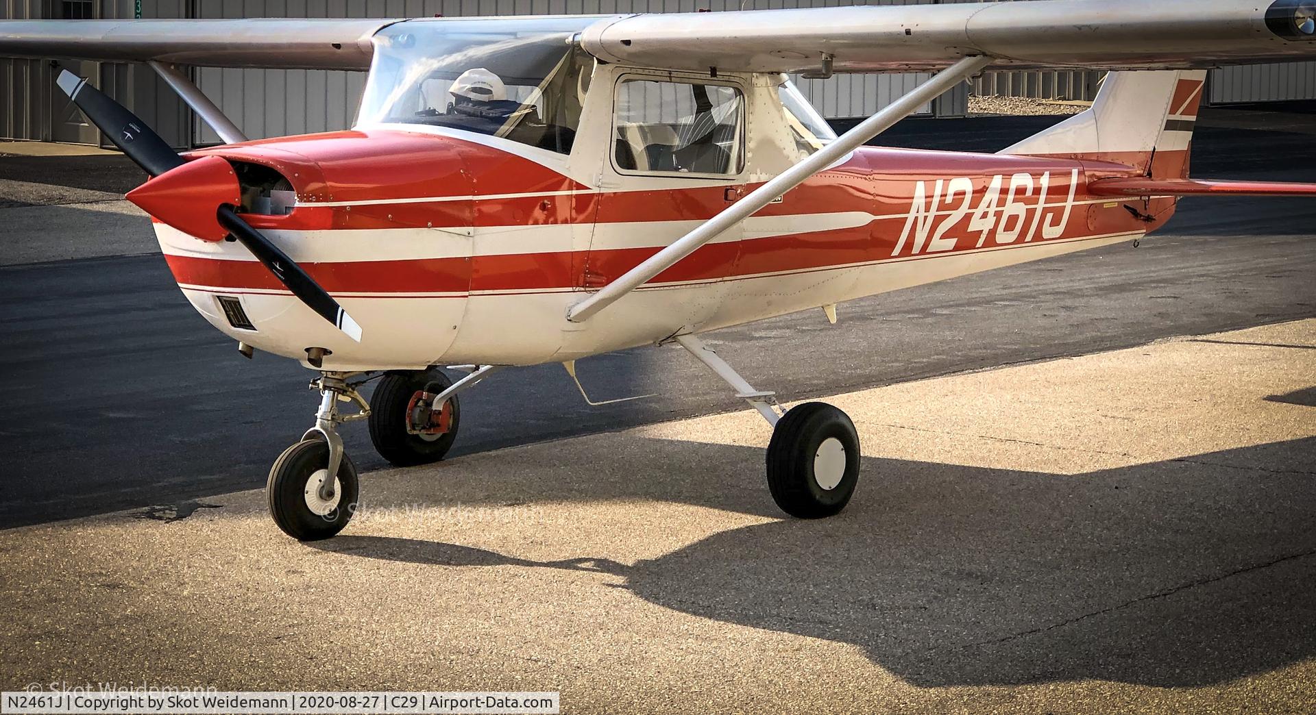 N2461J, 1966 Cessna 150G C/N 15065561, On taxi way at Middleton Municipal Morey Field (C29), August 27, 2020