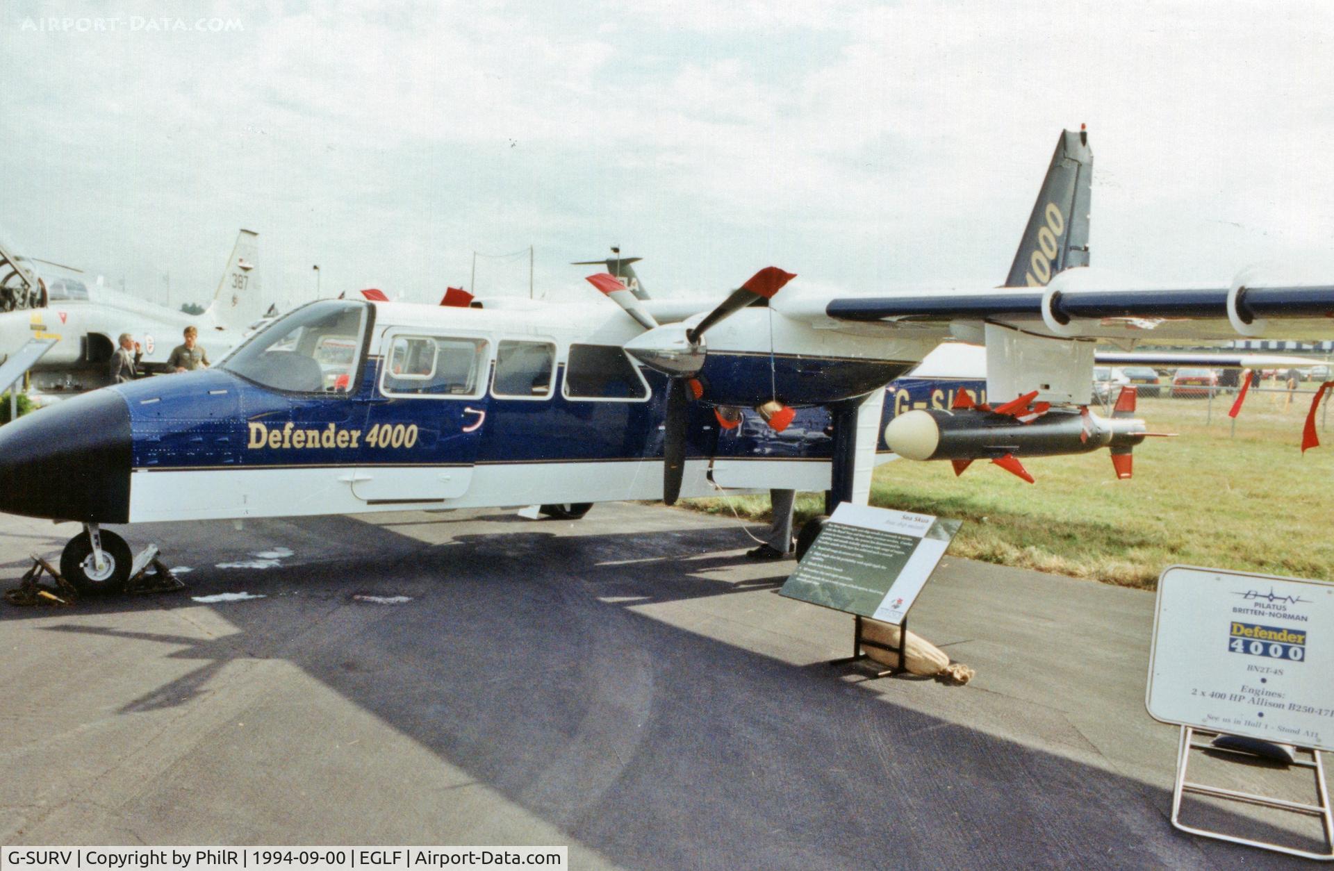 G-SURV, 1994 Pilatus Britten-Norman BN-2T Defender AL1 C/N 4005, G-SURV 1994 BN2T-4S Islander (Defender 4000) FAB