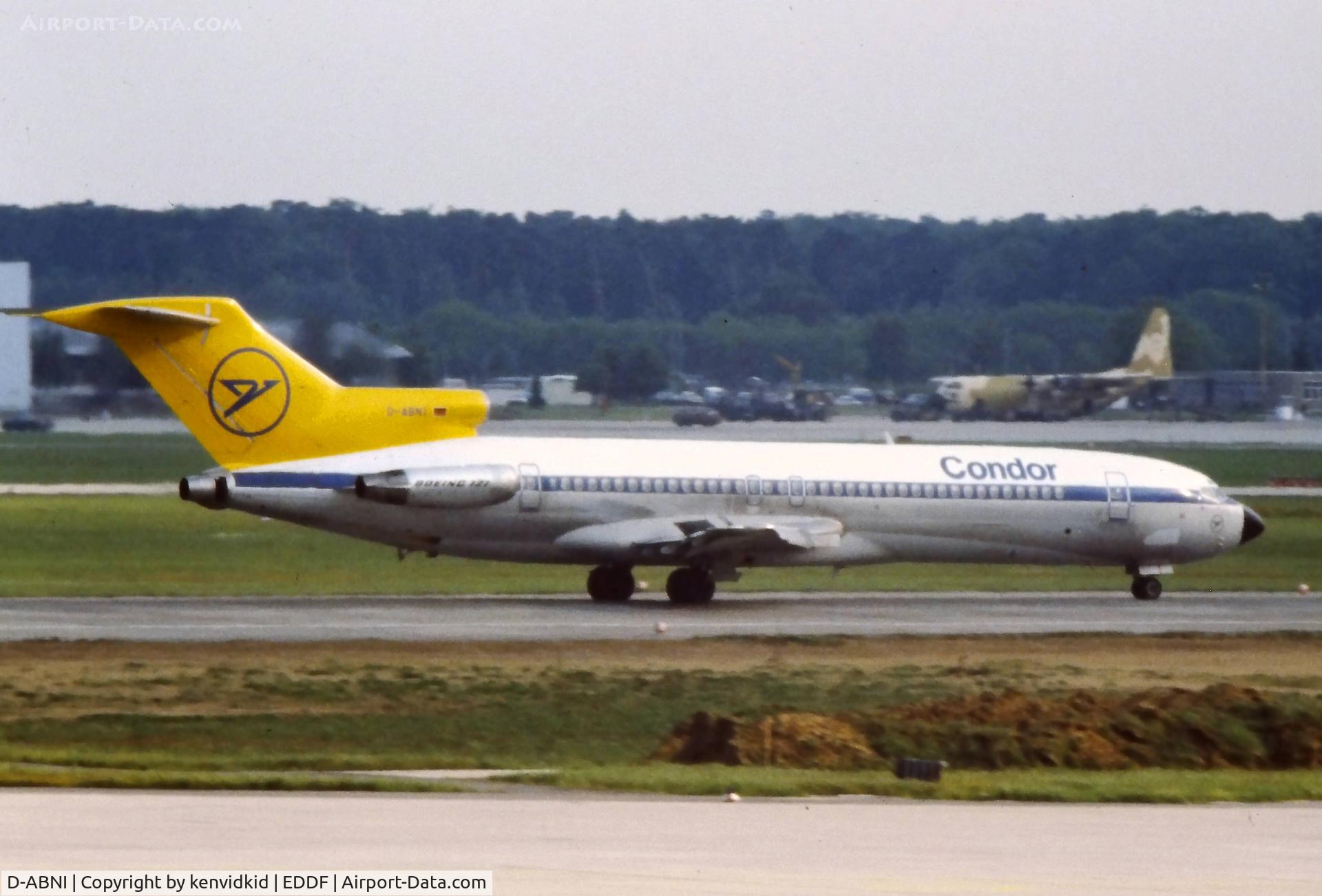 D-ABNI, 1973 Boeing 727-230 C/N 20676, At Frankfurt, early 1980's.