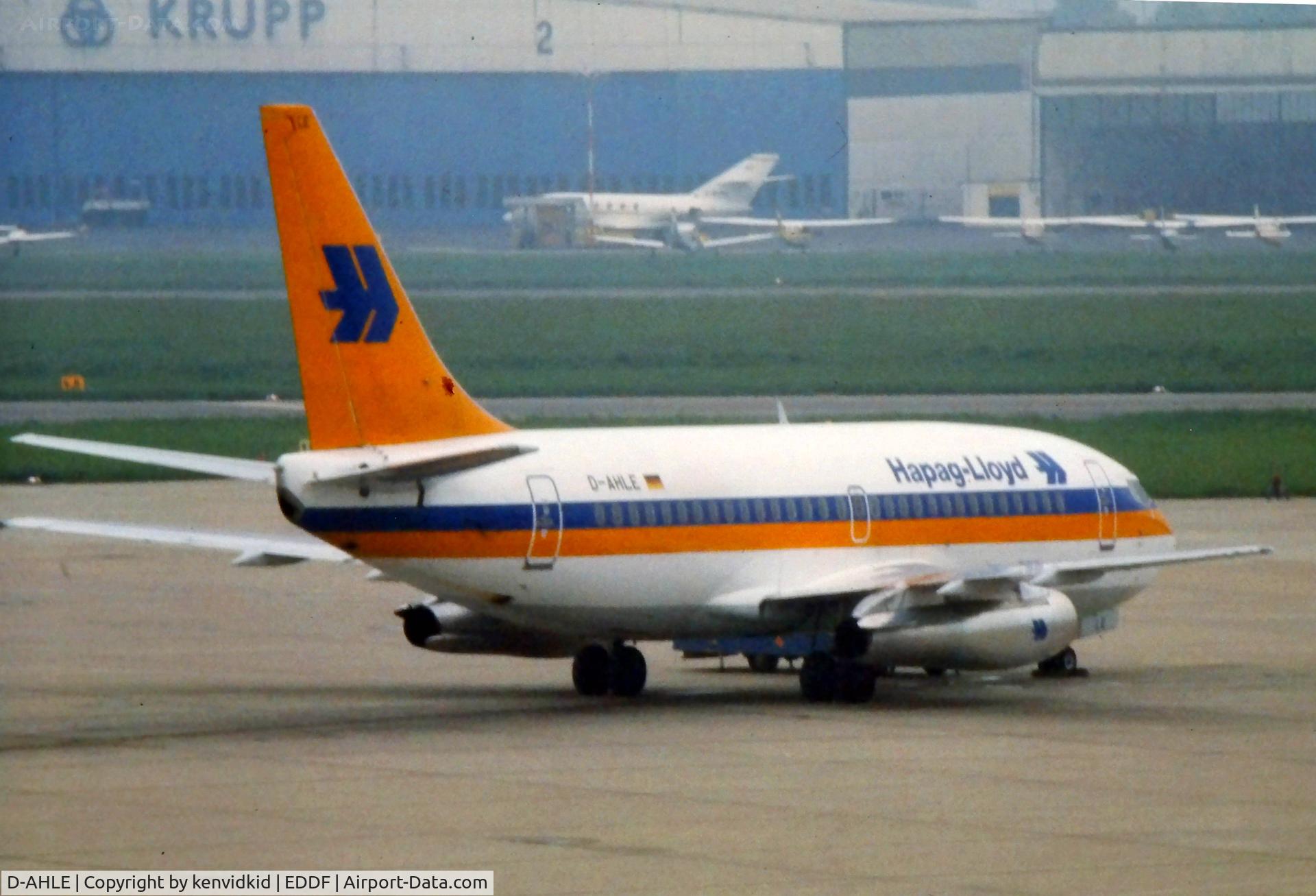 D-AHLE, 1990 Boeing 737-5K5 C/N 24776, At Frankfurt, 1980's.