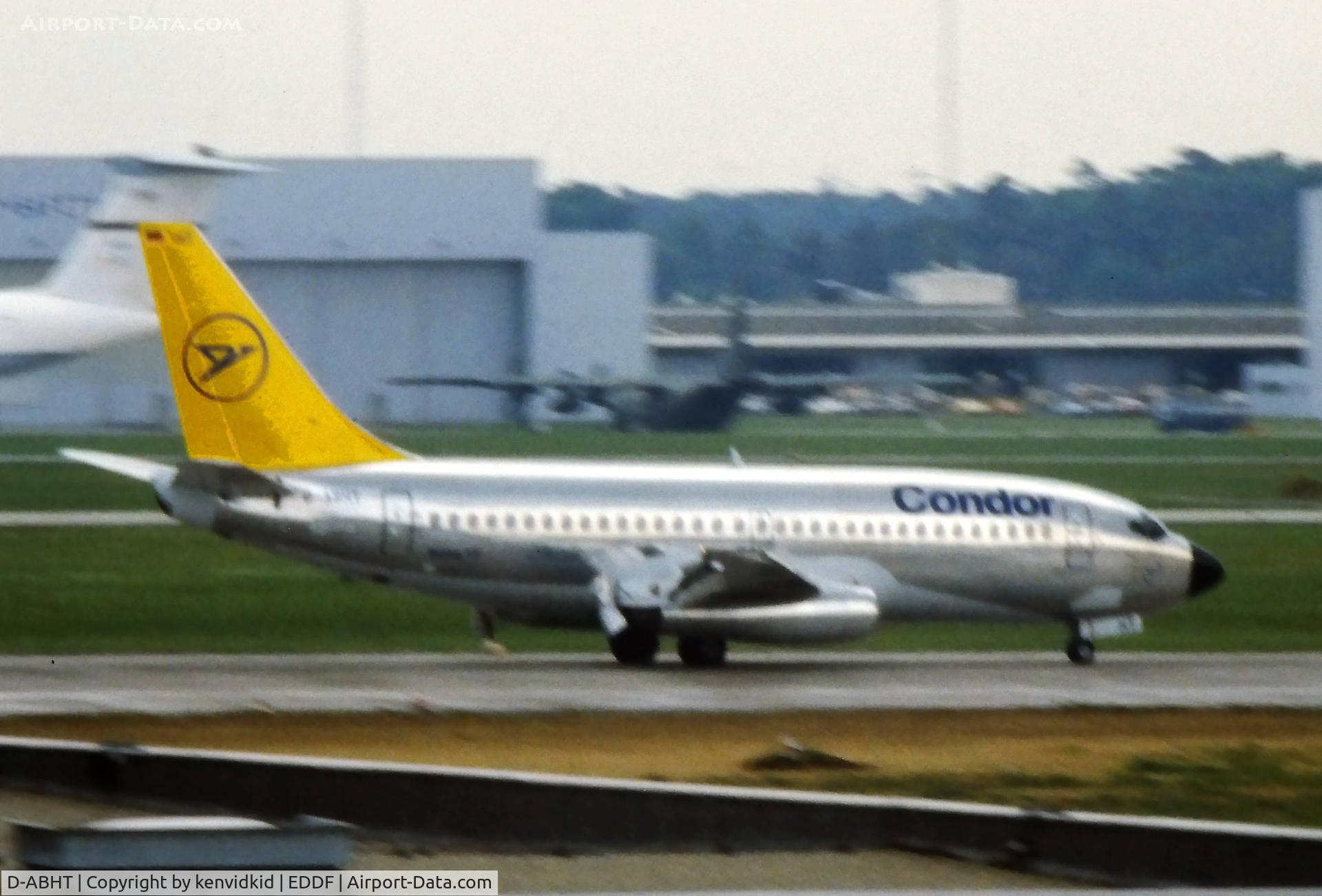 D-ABHT, 1981 Boeing 737-230 C/N 22636, At Frankfurt, early 1980's.
