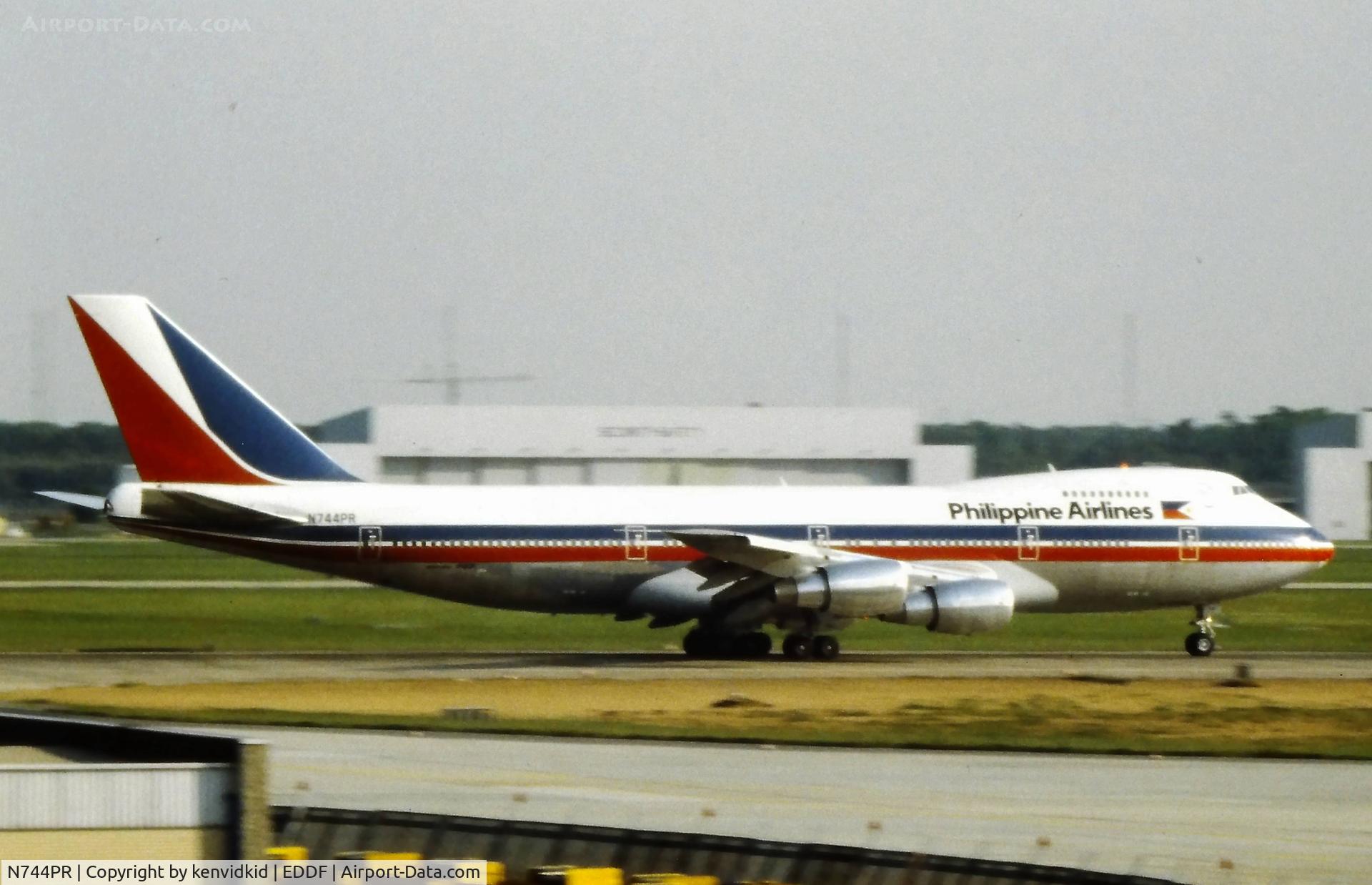 N744PR, 1980 Boeing 747-2F6B C/N 22382, At Frankfurt, early 1980's.