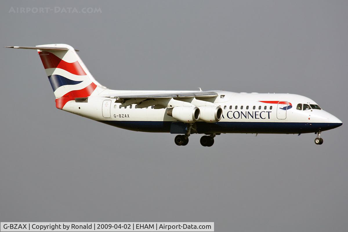 G-BZAX, 1999 British Aerospace Avro 146-RJ100 C/N E3356, at spl