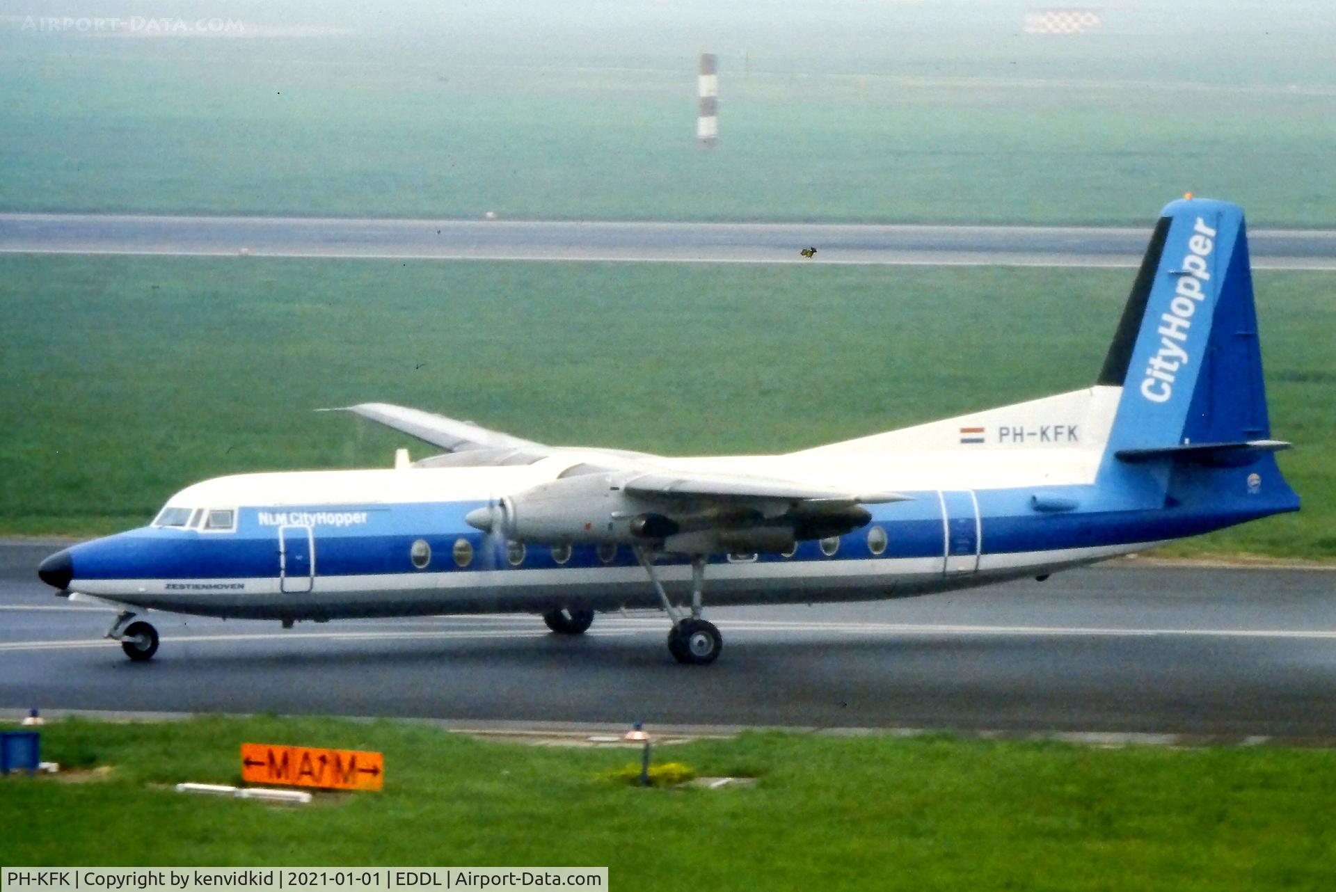 PH-KFK, 1980 Fokker F.27-500 Friendship C/N 10605, At Dusseldorf, early 1980's.