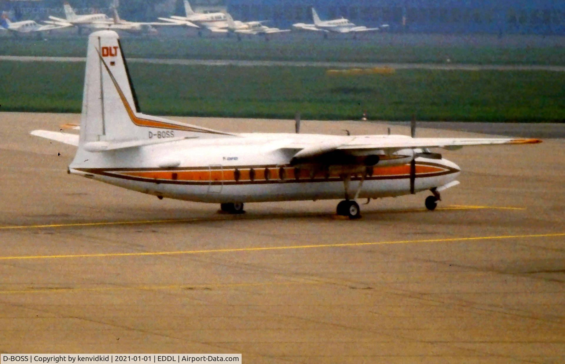 D-BOSS, 1959 Fairchild F-27J C/N 42, At Dusseldorf, early 1980's.
