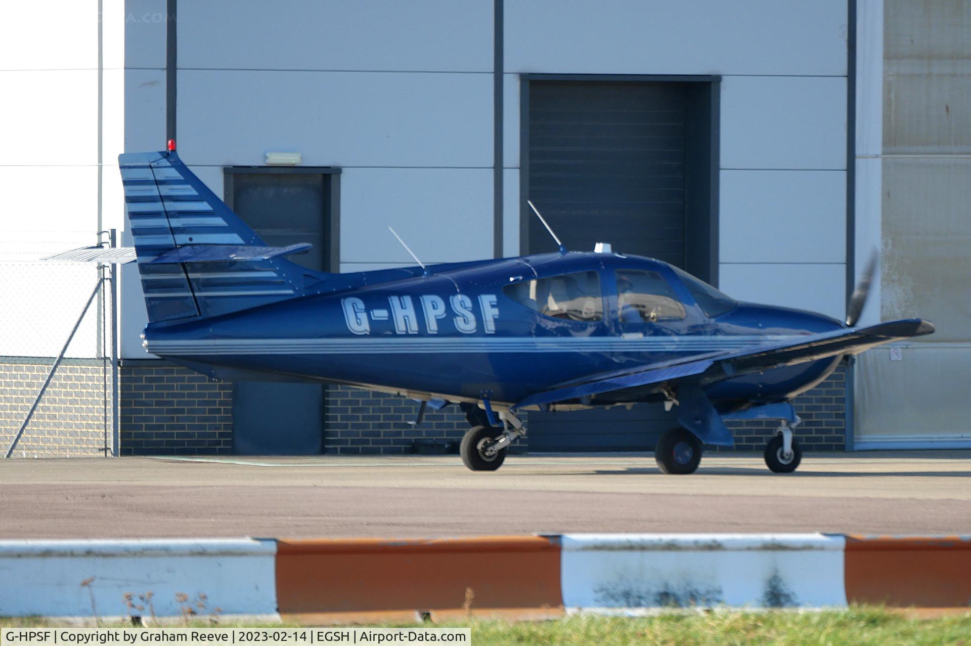 G-HPSF, 1993 Rockwell Commander 114B C/N 14590, Just landed at Norwich.