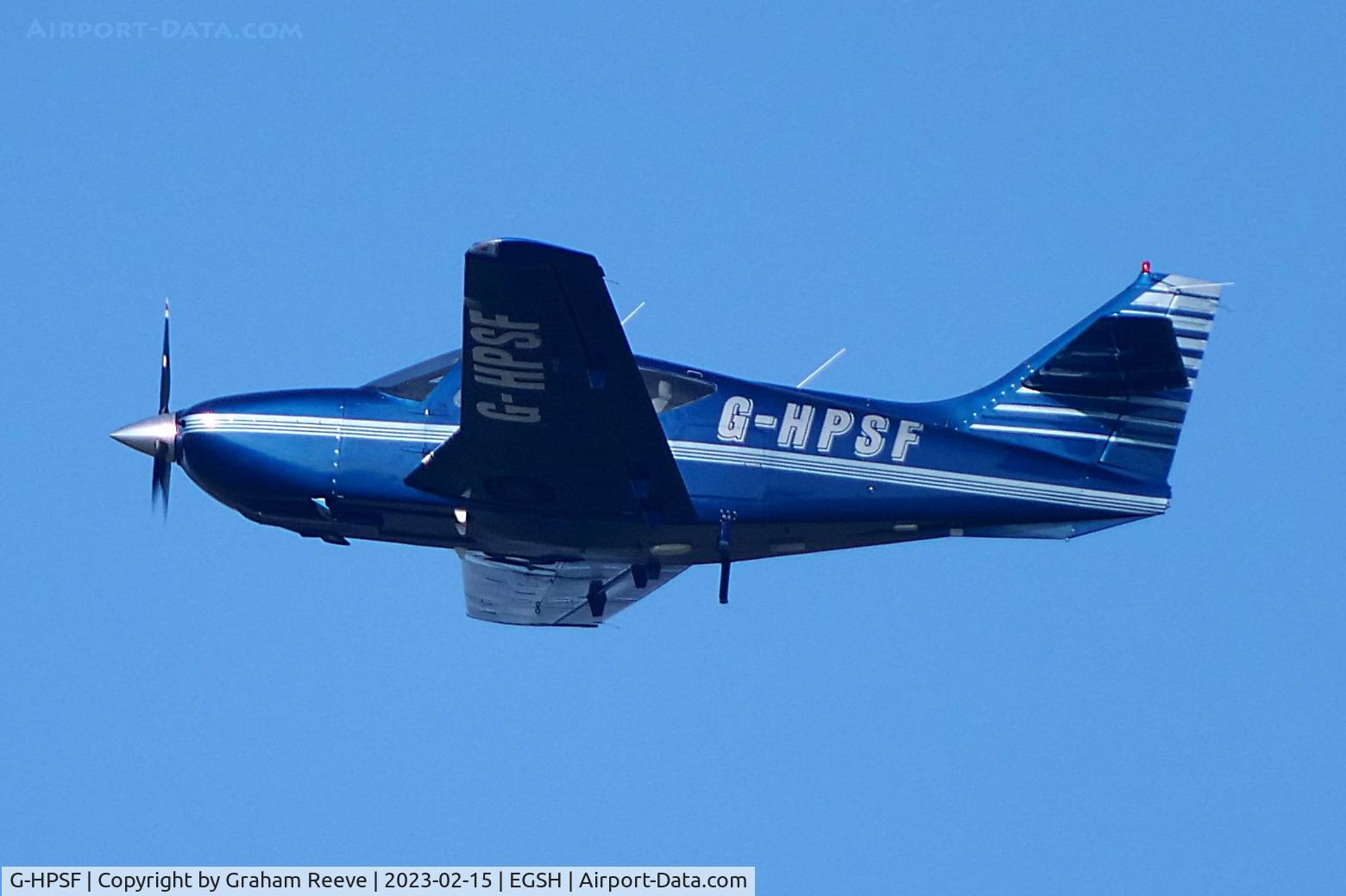 G-HPSF, 1993 Rockwell Commander 114B C/N 14590, Departing from Norwich.