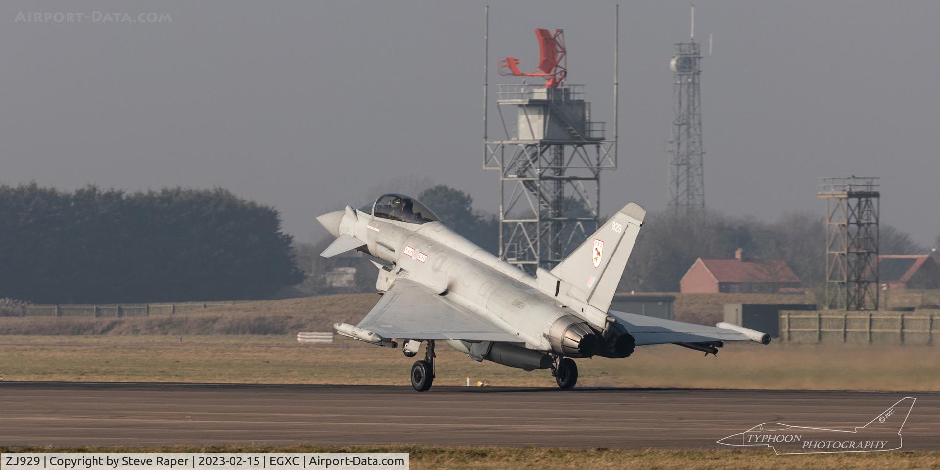 ZJ929, 2006 Eurofighter EF-2000 Typhoon FGR4 C/N 0096/BS020, Landing 25 at Coningsby