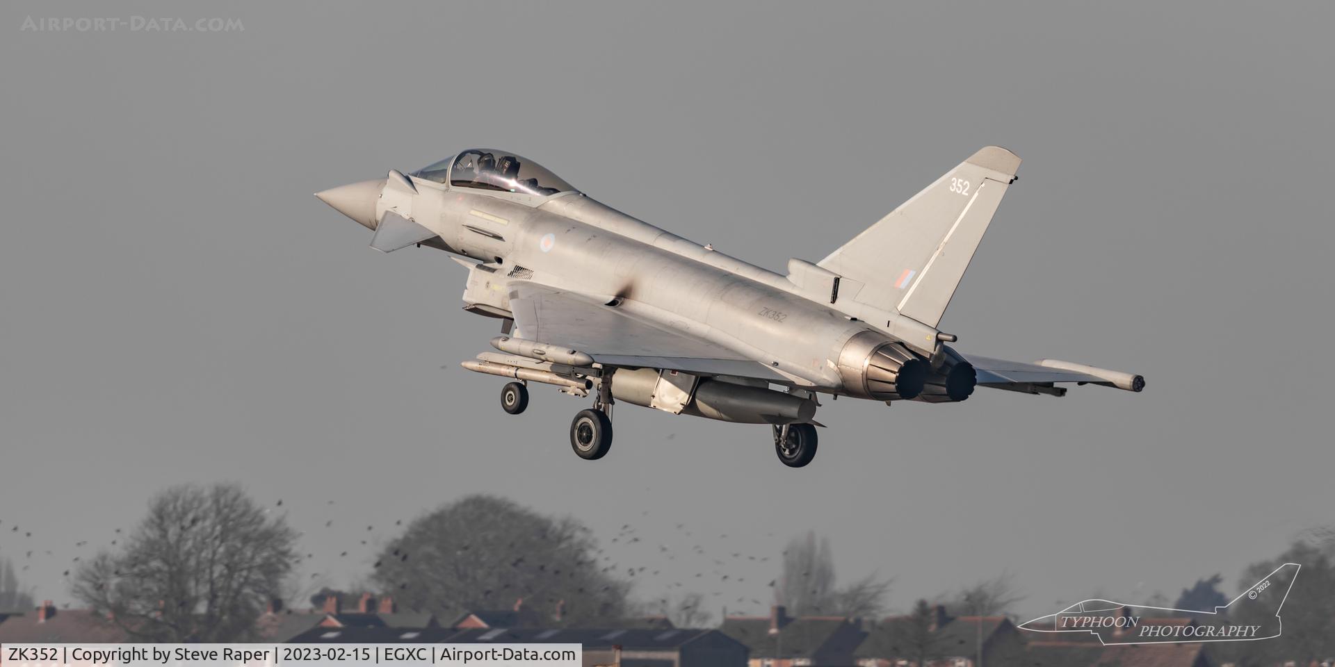 ZK352, 2013 Eurofighter EF-2000 Typhoon FGR4 C/N BS113/408, Landing at Coningsby