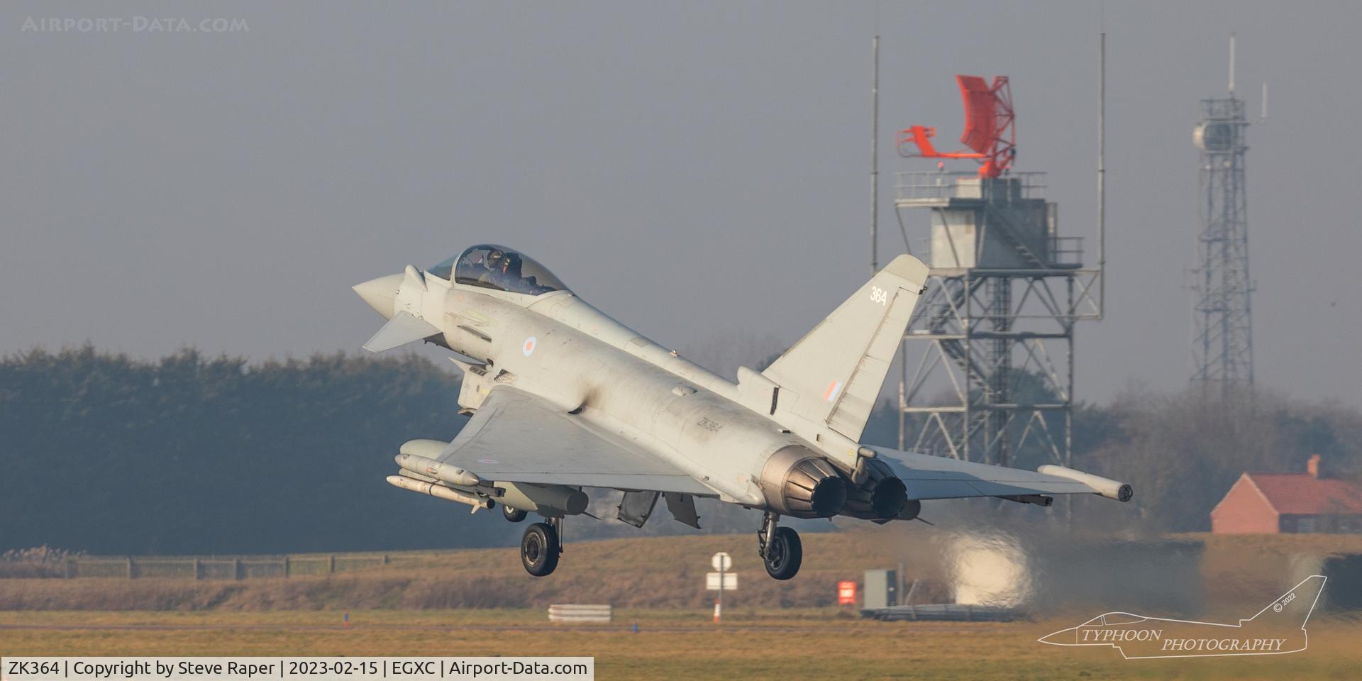 ZK364, 2014 Eurofighter EF-2000 Typhoon FGR.4 C/N BS125/449, Landing at Coningsby