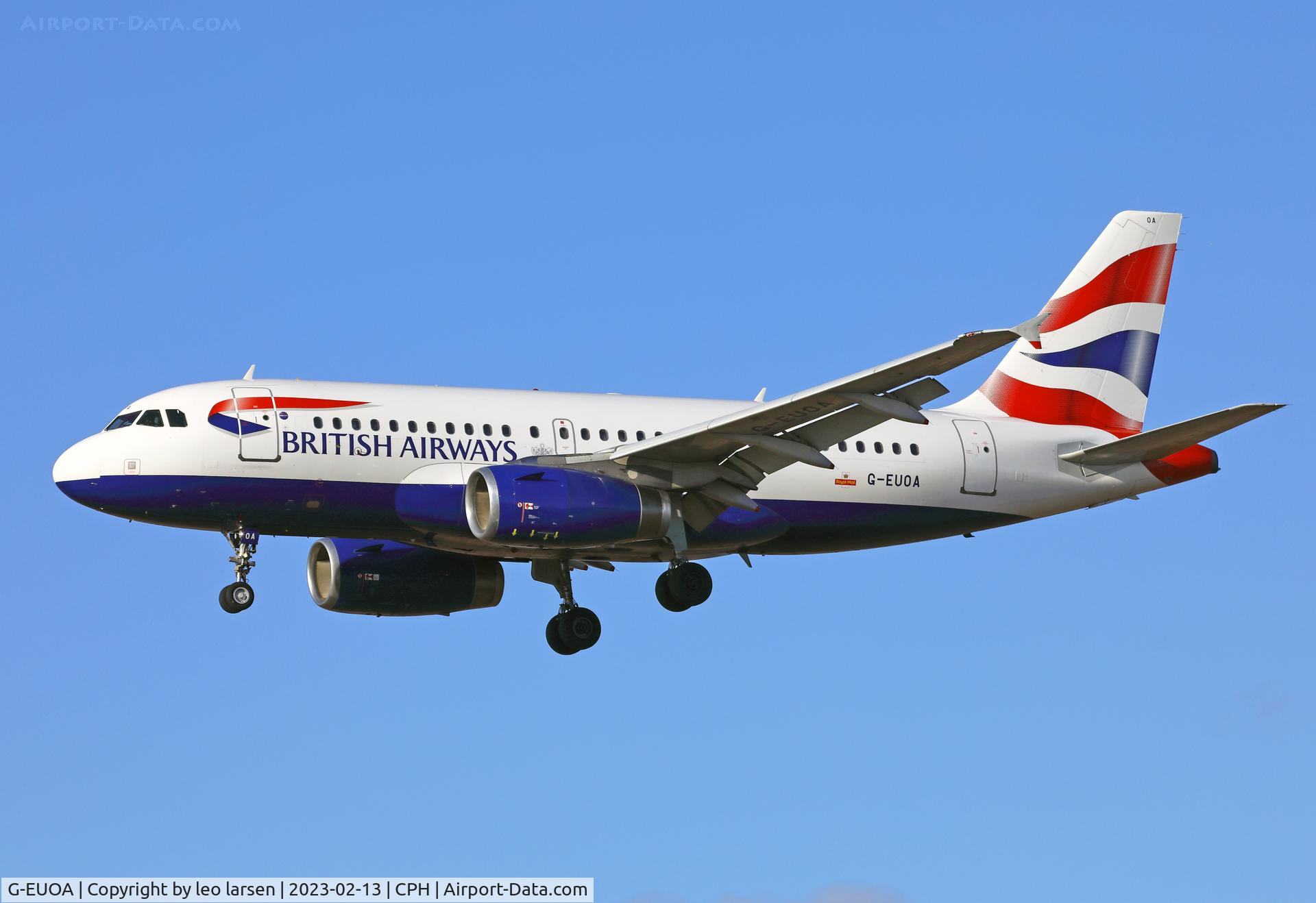 G-EUOA, 2001 Airbus A319-131 C/N 1513, Copenhagen 13.2.2023