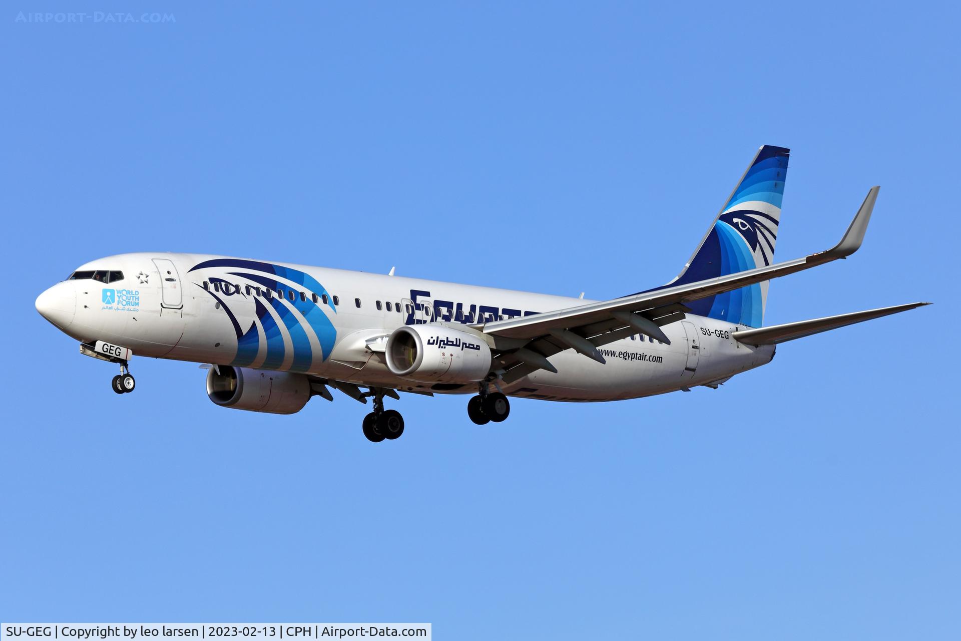 SU-GEG, 2017 Boeing 737-866 C/N 63799, Copenhagen 13.2.2023