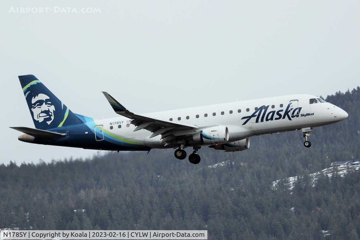 N178SY, 2016 Embraer 175LR (ERJ-170-200LR) C/N 17000555, Arrival from Seattle.