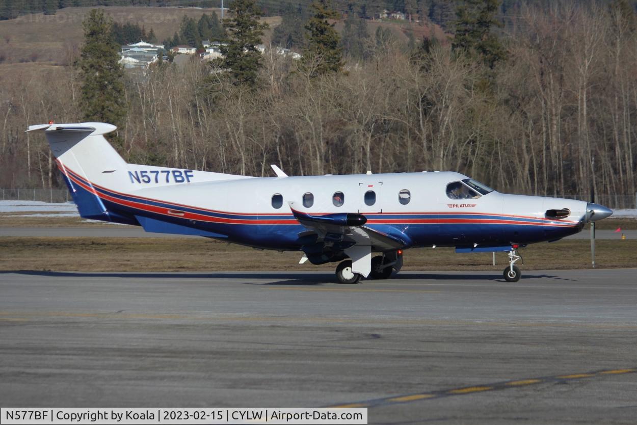 N577BF, 2004 Pilatus PC-12/45 C/N 577, Departure to Castlegar (YCG).