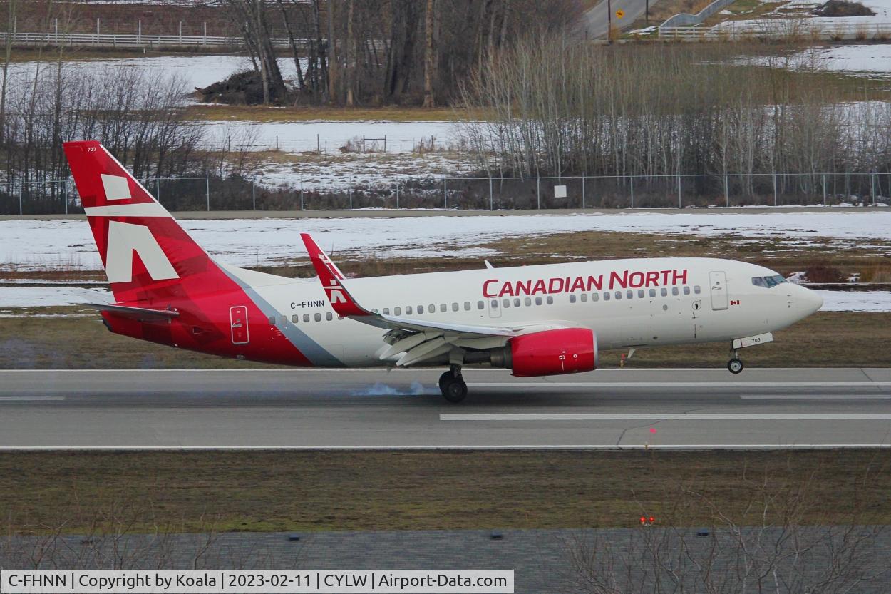 C-FHNN, 2007 Boeing 737-7CT C/N 35078, Arrival from Terrace.