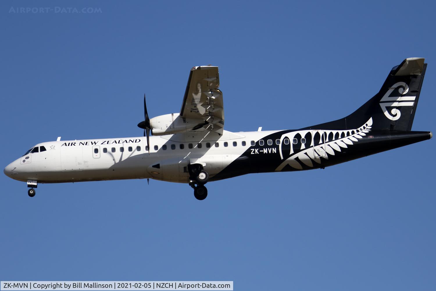ZK-MVN, 2016 ATR 72-600 C/N 1353, finals to 20 from WLG