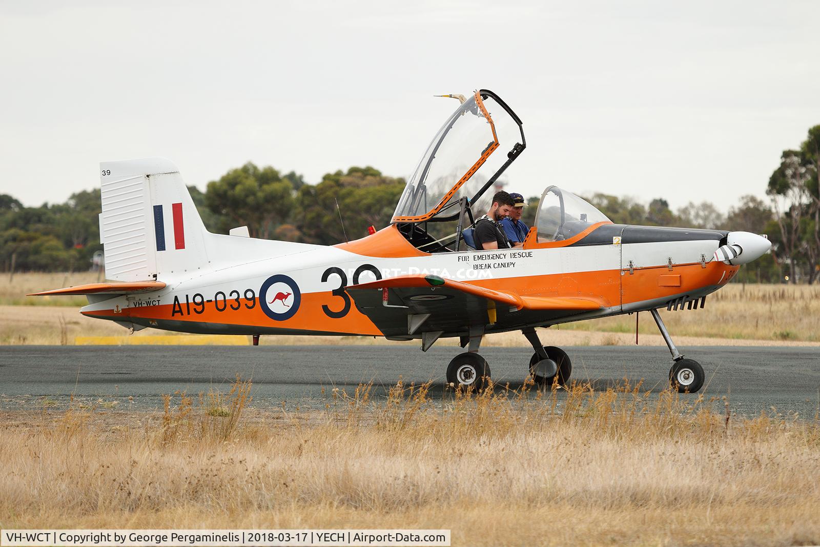 VH-WCT, 1975 New Zealand CT-4A Airtrainer C/N 039, Antique Aeroplane Assn of Australia National Fly-in.