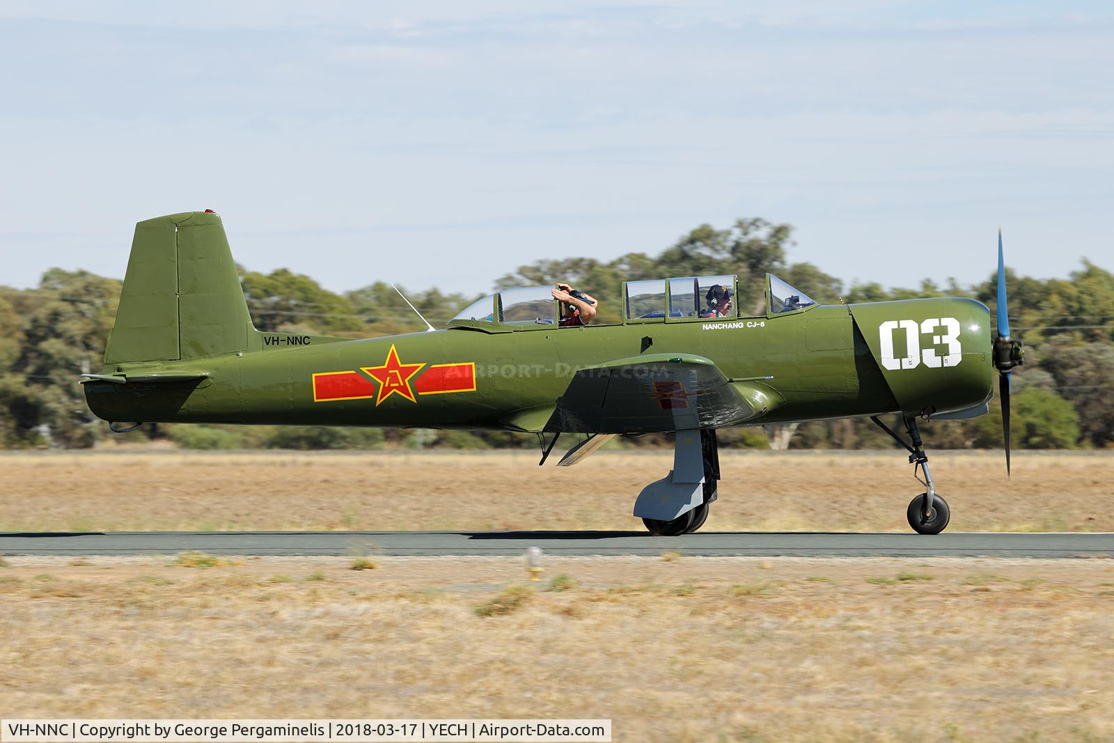 VH-NNC, 1970 Nanchang CJ-6 C/N 2751248, Antique Aeroplane Assn of Australia National Fly-in.