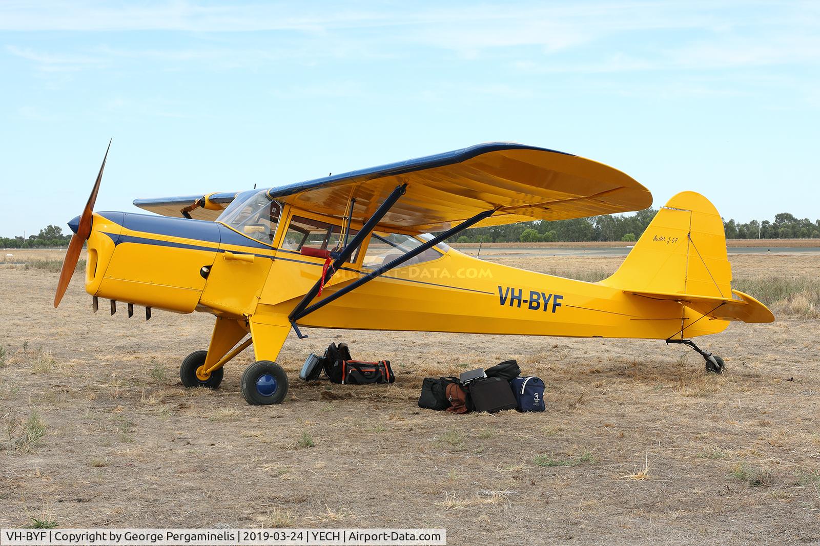 VH-BYF, 1952 Auster J-5F Aiglet Trainer C/N 170FM, Antique Aeroplane Assn of Australia National Fly-in.