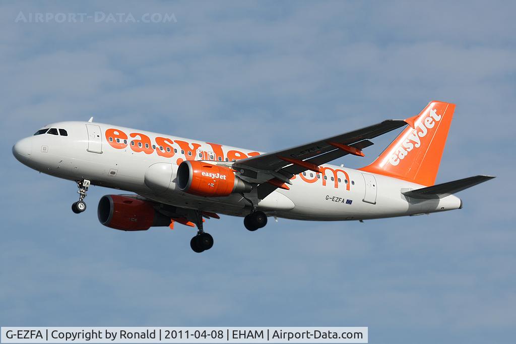 G-EZFA, 2009 Airbus A319-111 C/N 3788, at spl
