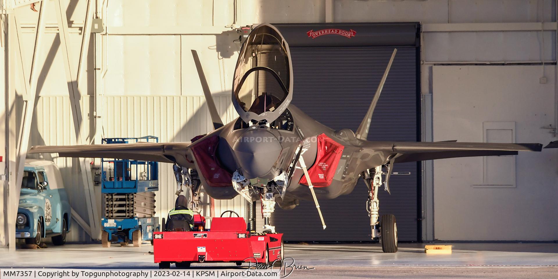 MM7357, Lockheed Martin F-35A Lightning II C/N AL-7, pulling her out from the hanger