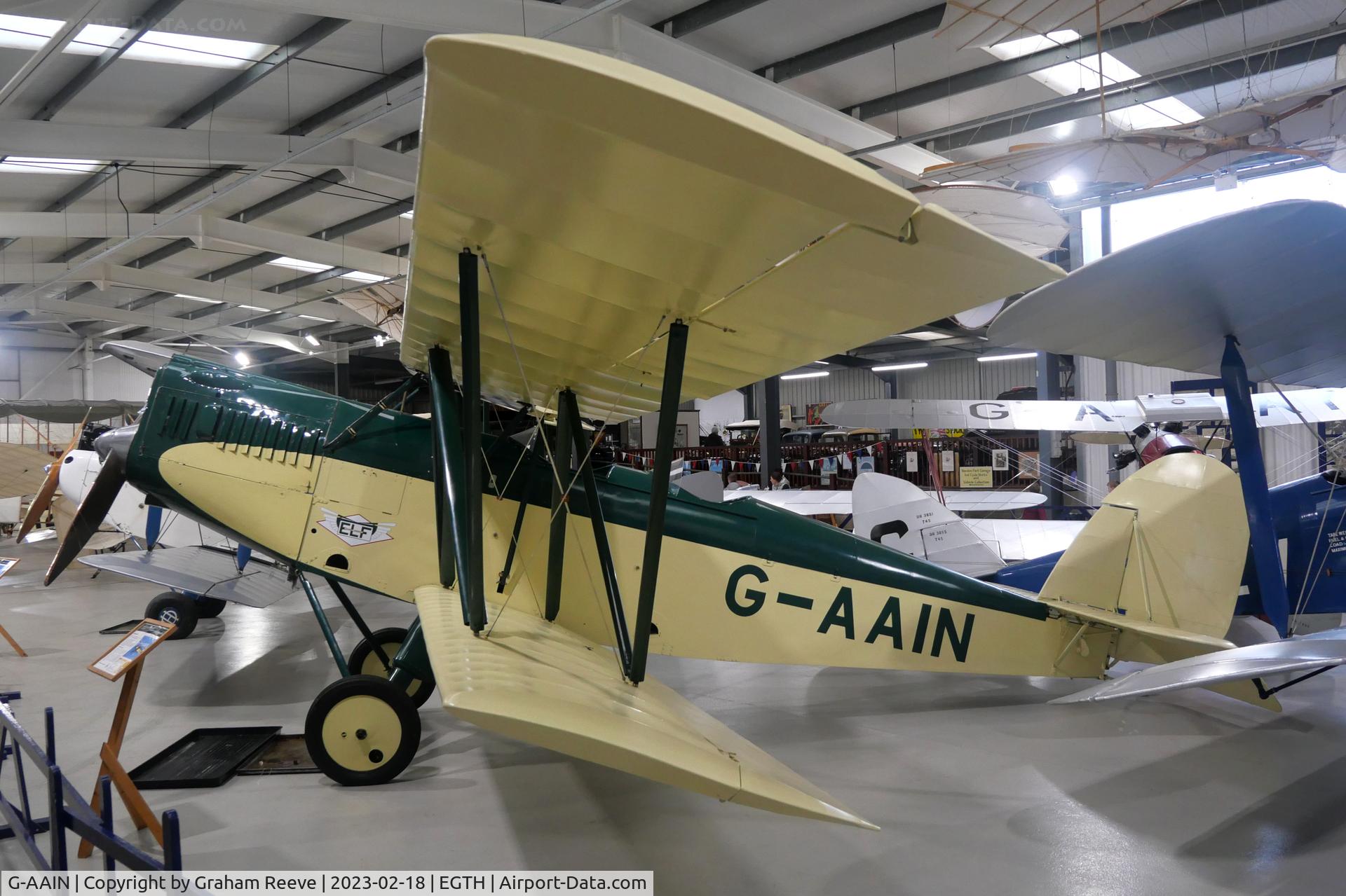 G-AAIN, 1934 Parnall Elf II C/N J.6, On display at the Shuttleworth Collection, Old Warden.