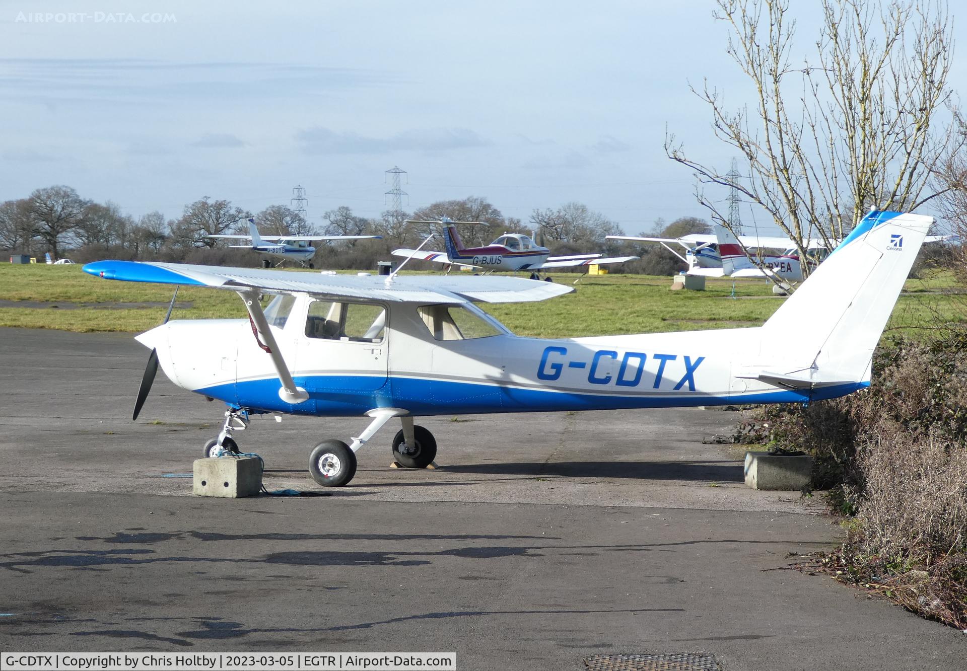 G-CDTX, 1979 Reims F152 C/N 1662, At Elstree aerodrome in latest livery