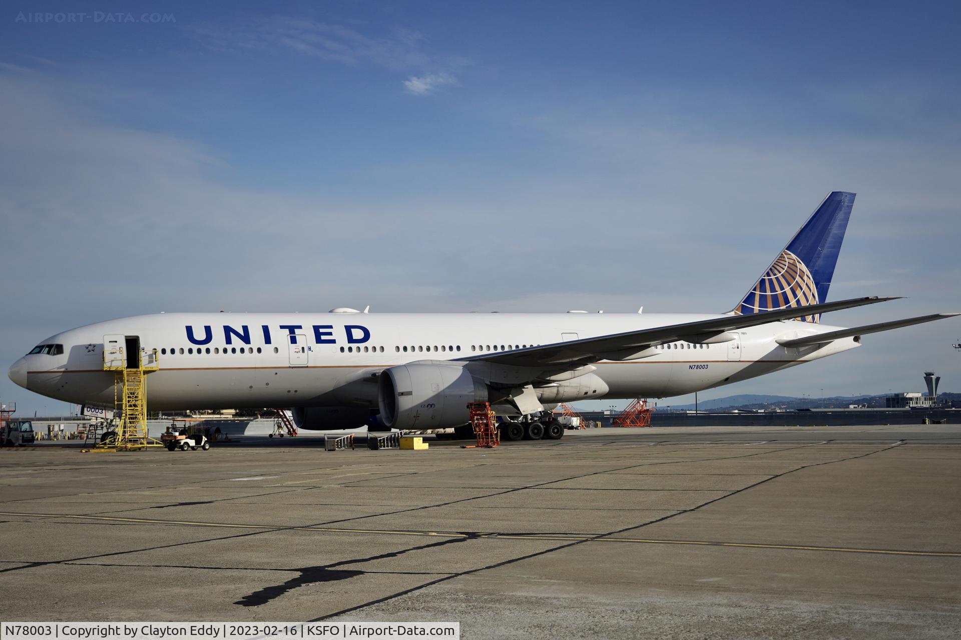 N78003, 1998 Boeing 777-224 C/N 27579, SFO 2023.