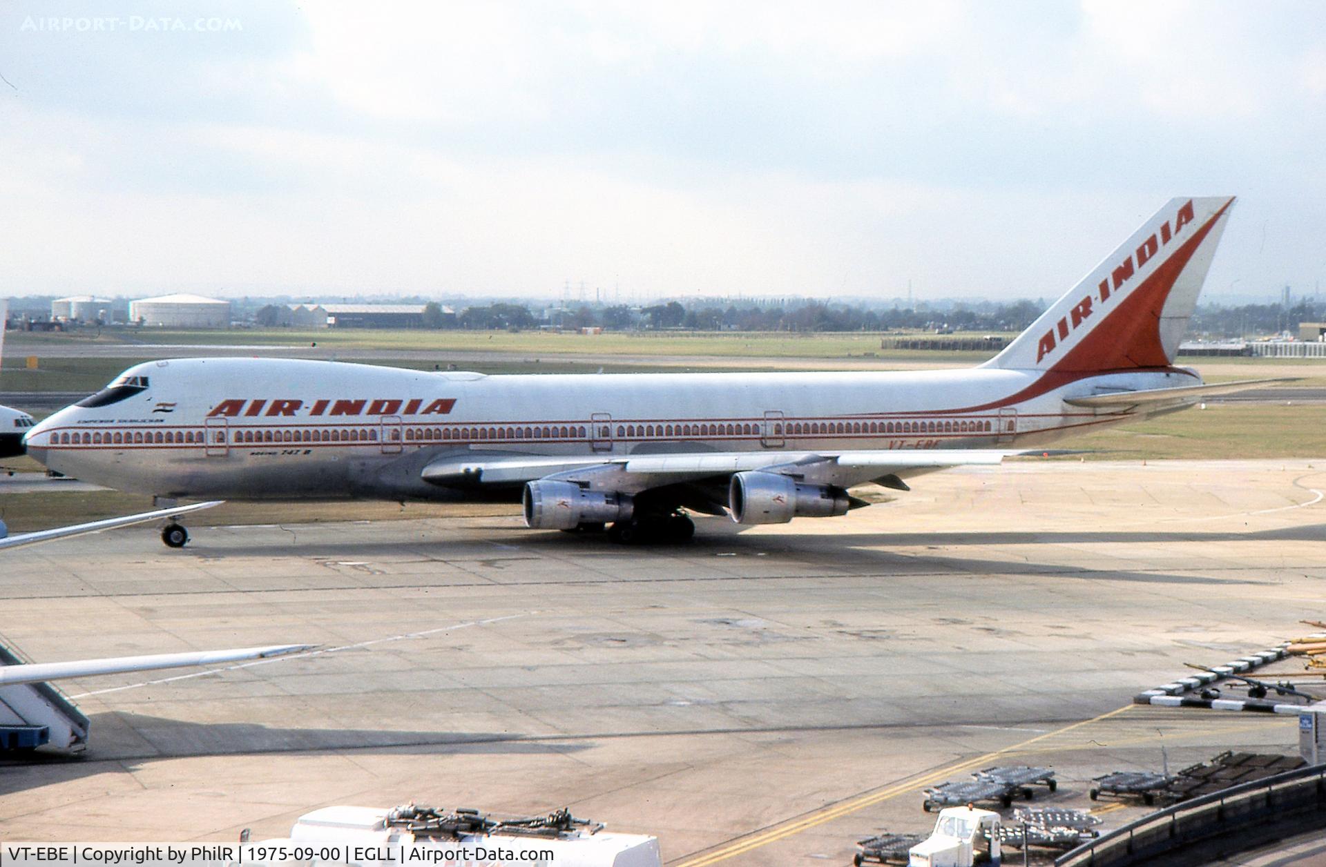 VT-EBE, 1971 Boeing 747-237B C/N 19960, VT-EBE 1971 B747-200 Air India LHR