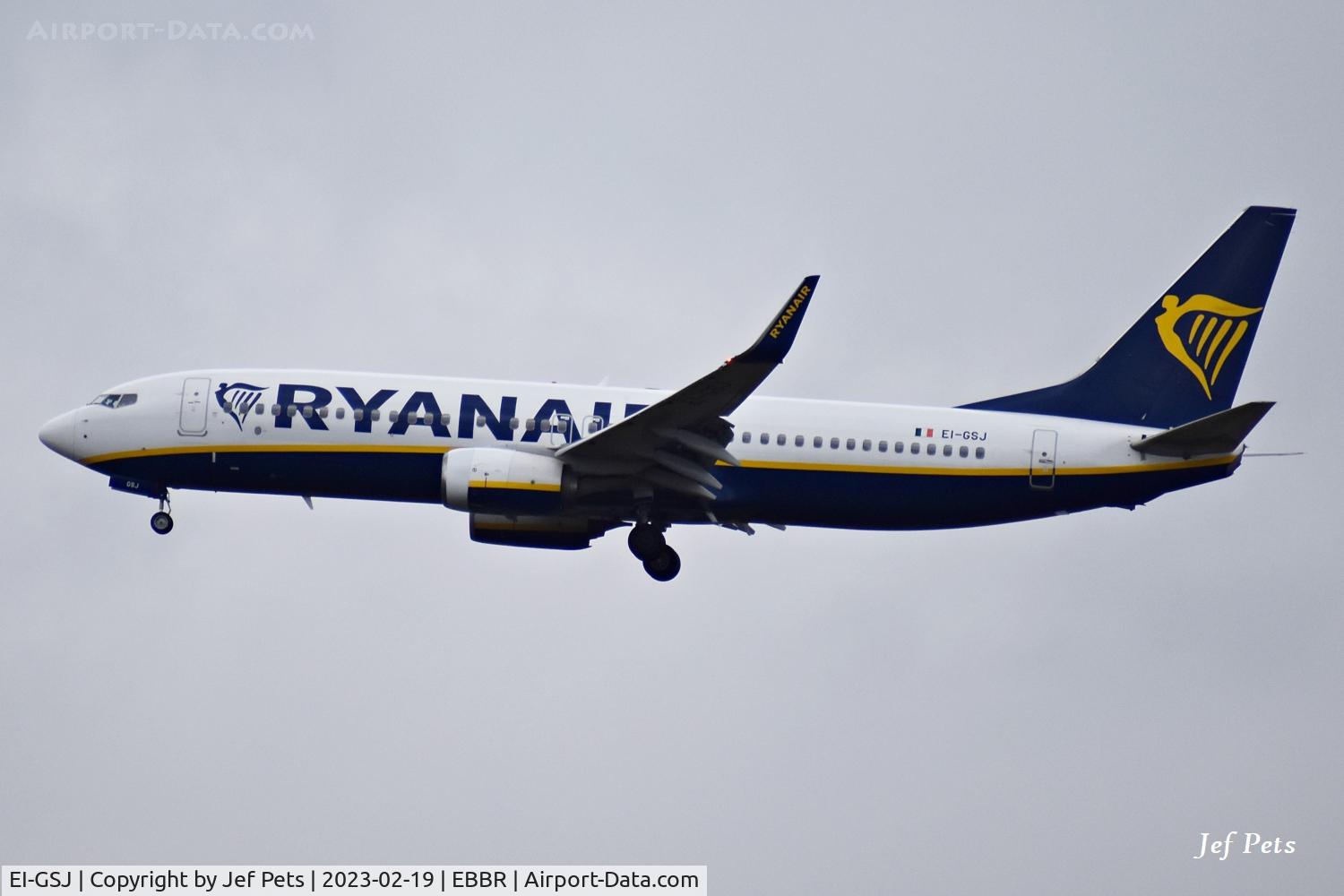 EI-GSJ, 2018 Boeing 737-800 C/N 44854, Final approach to Brussels Airport.