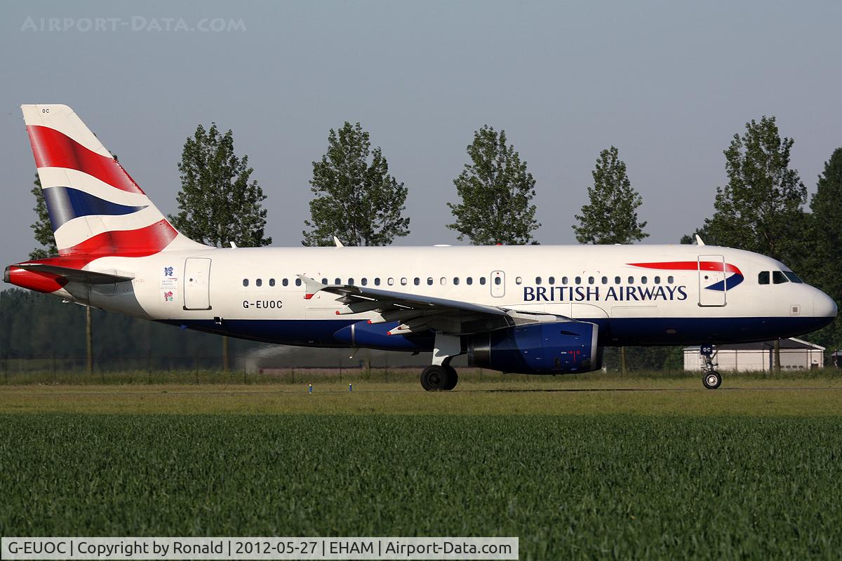G-EUOC, 2001 Airbus A319-131 C/N 1537, at spl