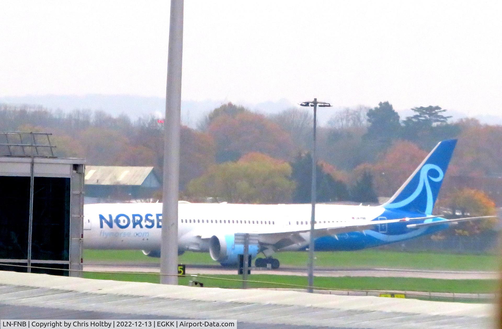 LN-FNB, 2019 Boeing 787-9 Dreamliner C/N 63346, Parked at gate at LGW