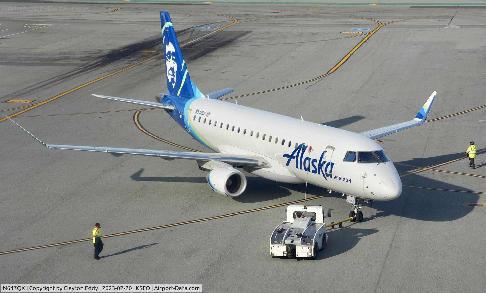 N647QX, 2018 Embraer 175LR (ERJ-170-200LR) C/N 17000773, SFO 2023.